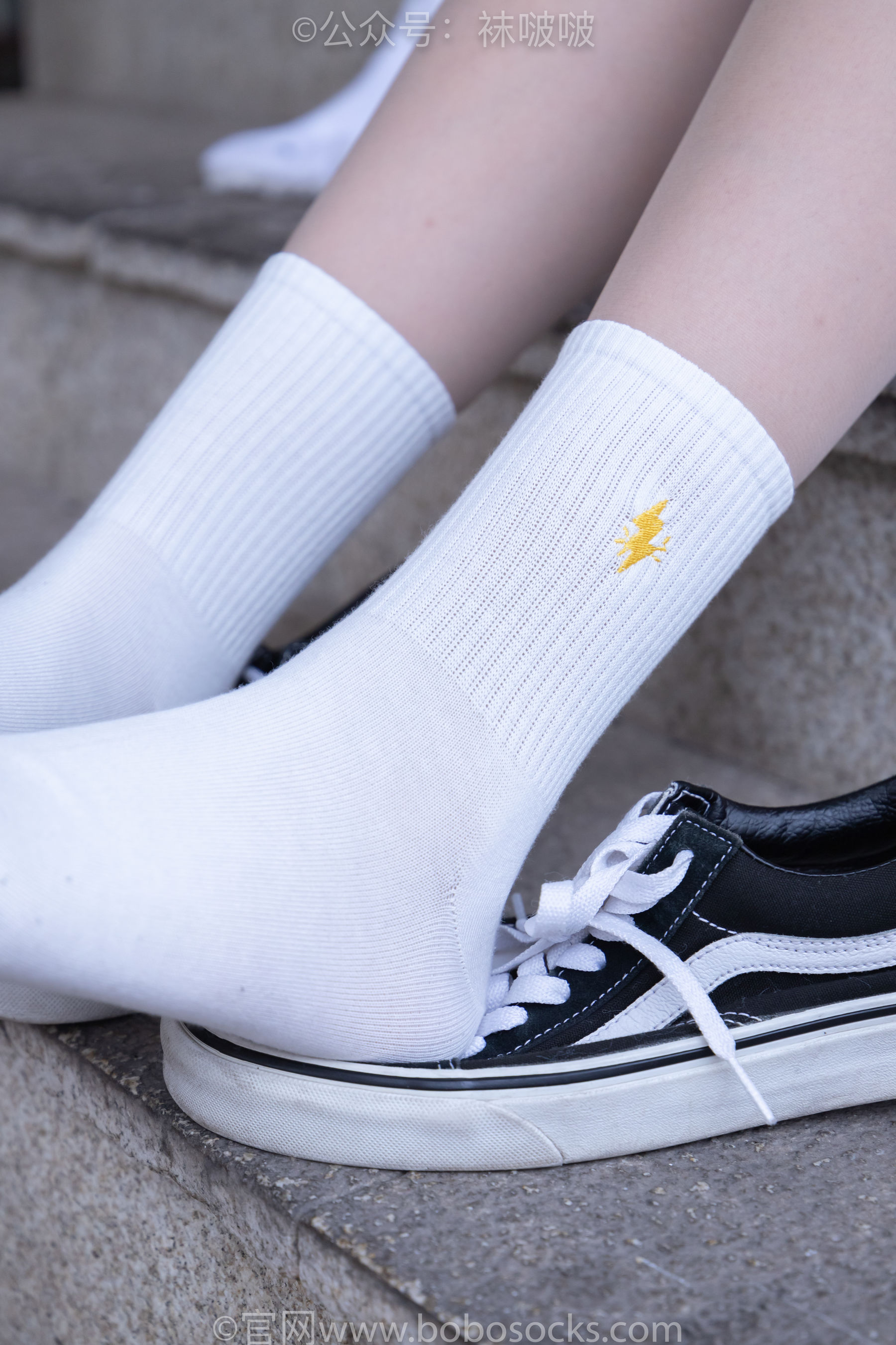 BoBoSocks袜啵啵 No.069 小甜豆-vans板鞋、白棉袜、肉丝