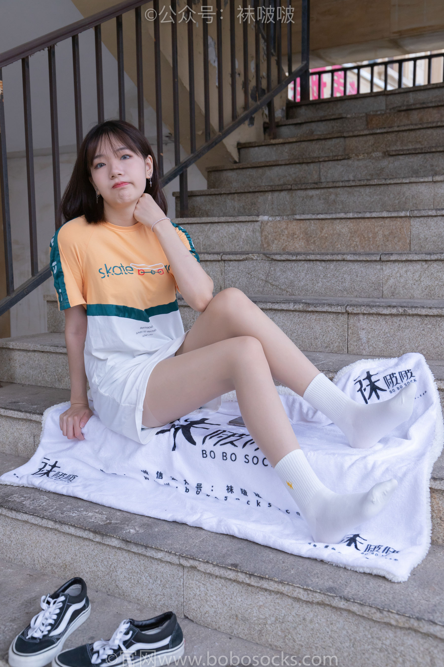 BoBoSocks袜啵啵 No.069 小甜豆-vans板鞋、白棉袜、肉丝
