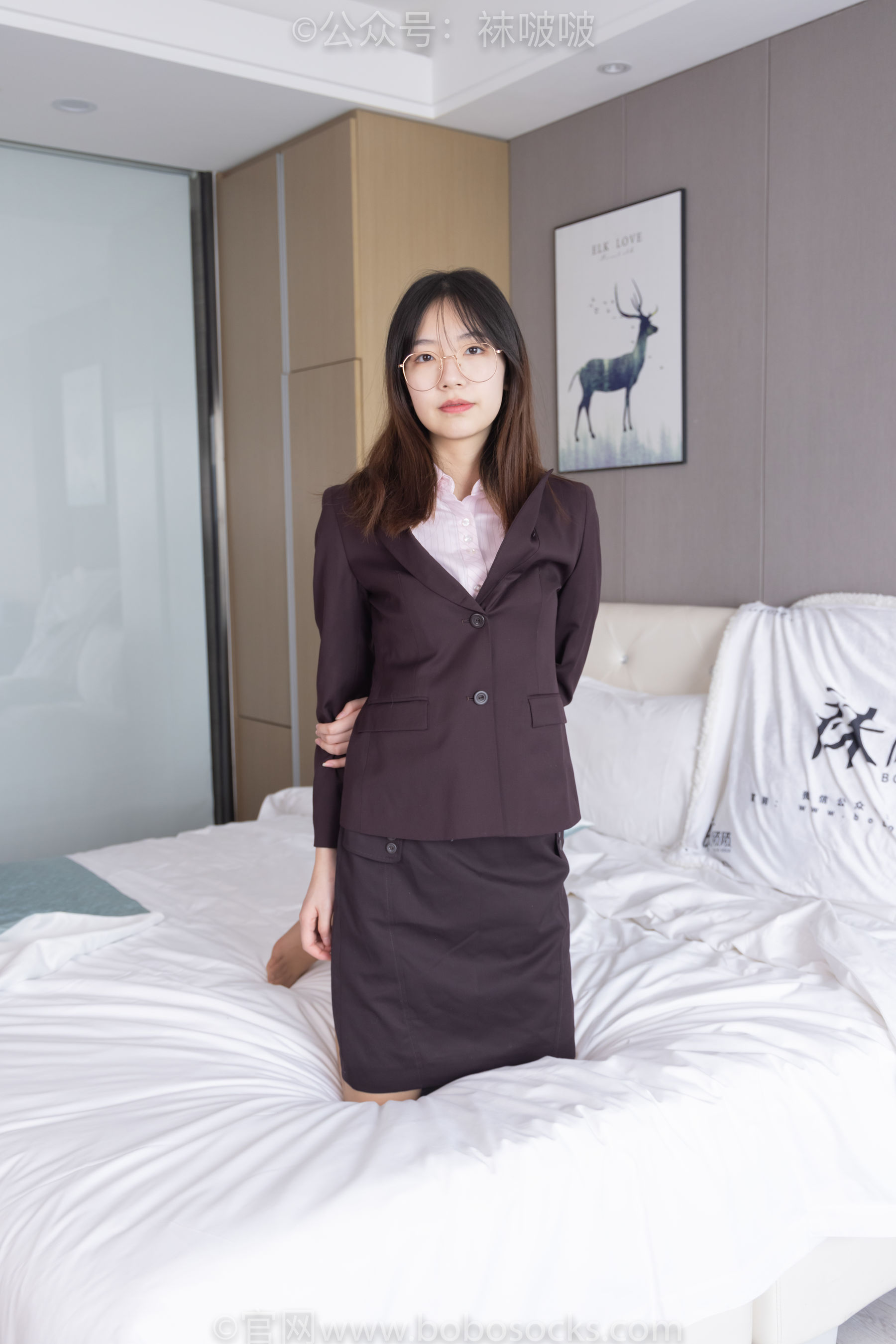 BoBoSocks袜啵啵 No.078 小甜豆-招行制服、平底鞋、灰丝