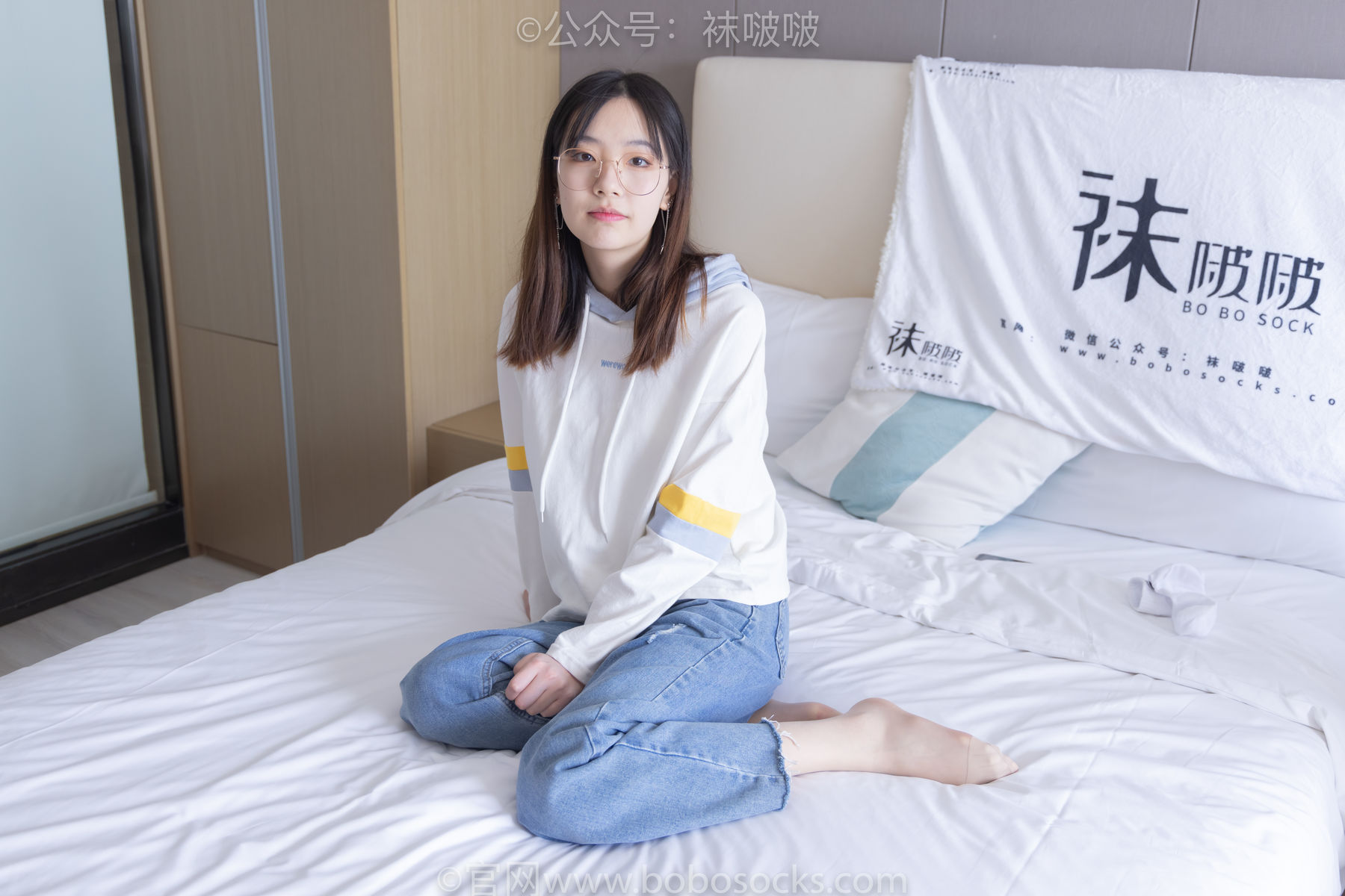 BoBoSocks袜啵啵 No.080 小甜豆-帆布鞋、白棉袜、肉丝