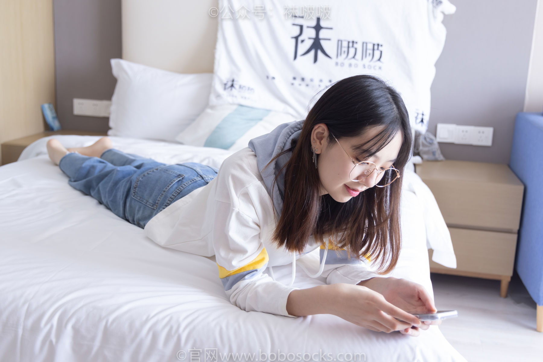 BoBoSocks袜啵啵 No.080 小甜豆-帆布鞋、白棉袜、肉丝