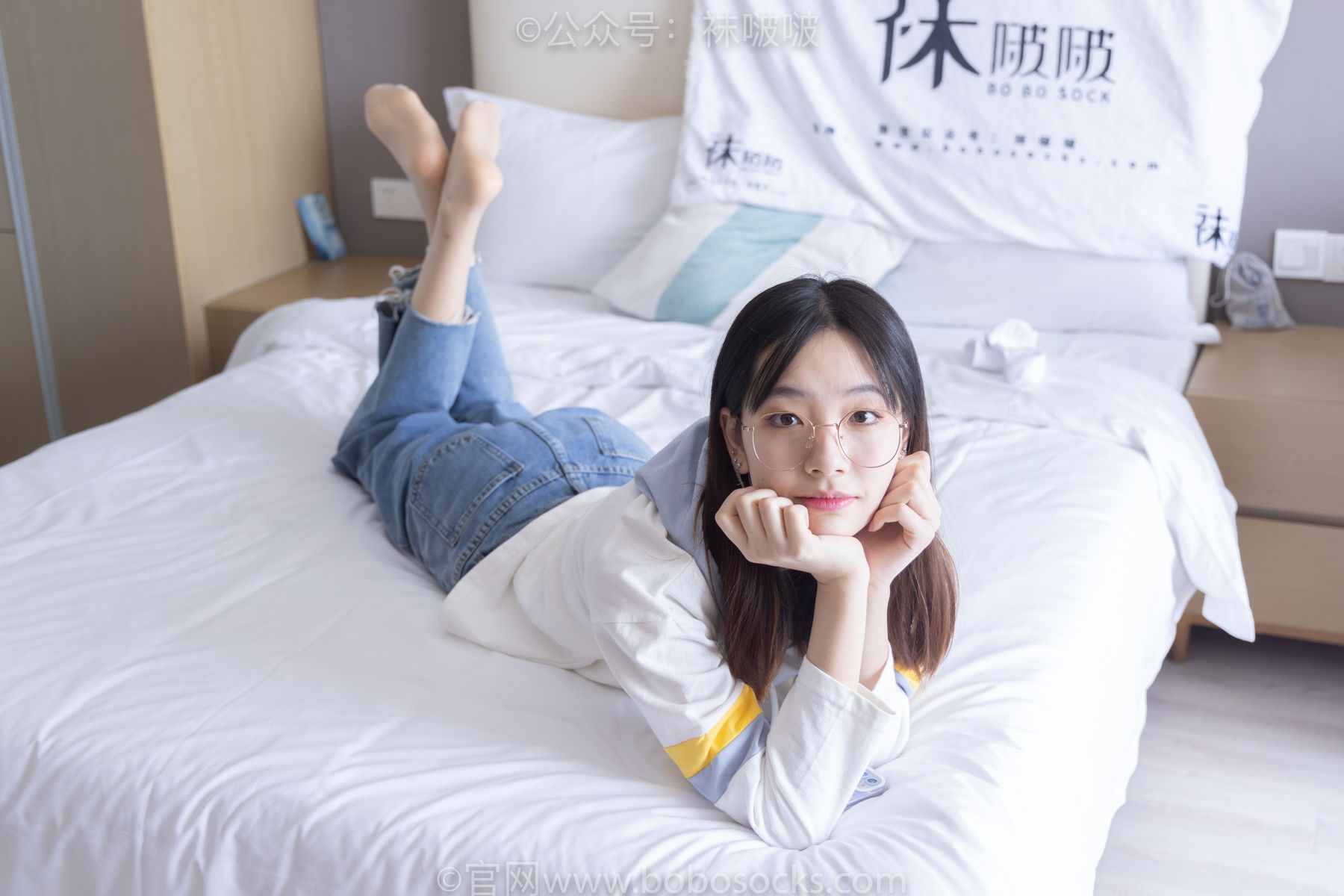 BoBoSocks袜啵啵 No.080 小甜豆-帆布鞋、白棉袜、肉丝