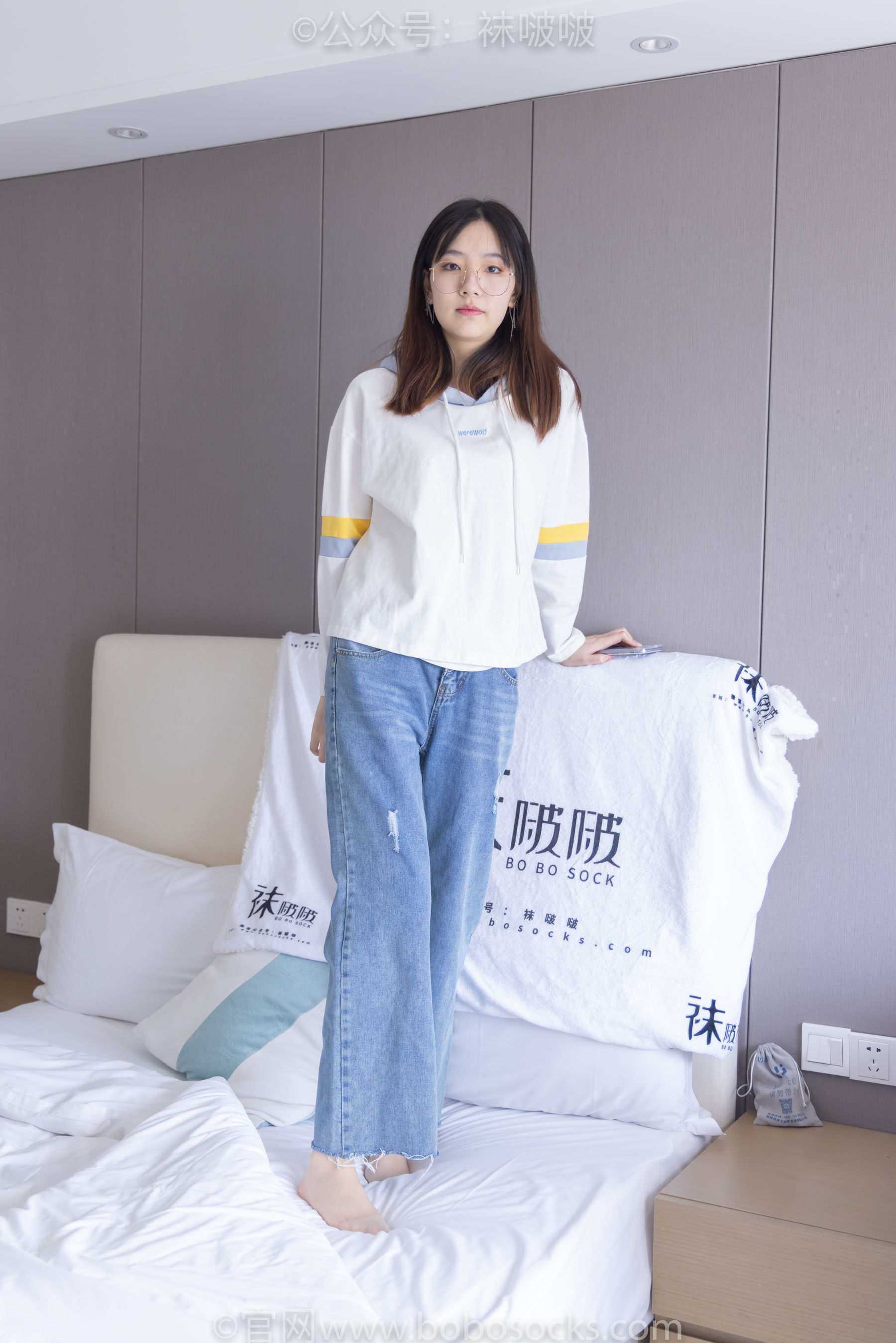 BoBoSocks袜啵啵 No.080 小甜豆-帆布鞋、白棉袜、肉丝
