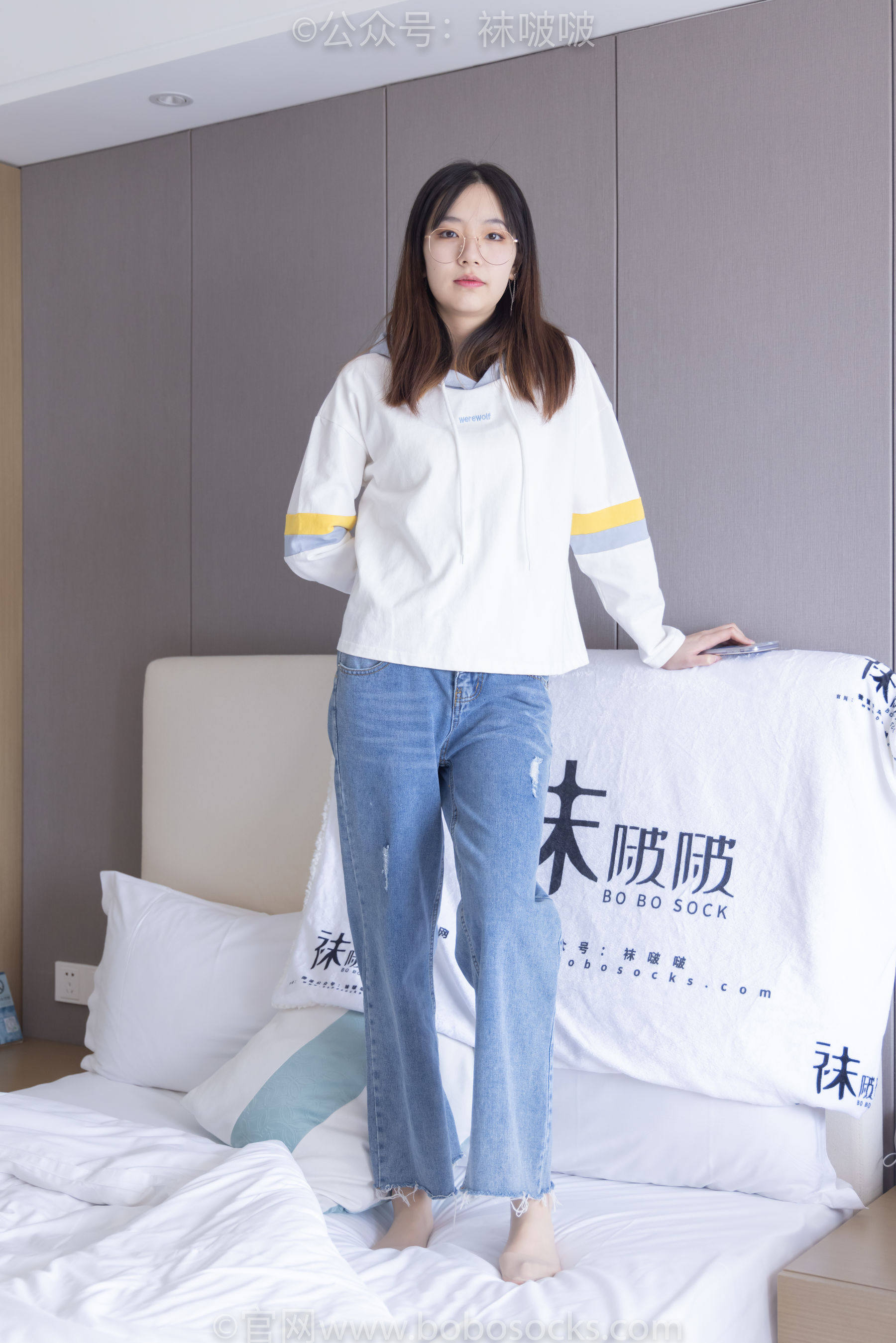 BoBoSocks袜啵啵 No.080 小甜豆-帆布鞋、白棉袜、肉丝