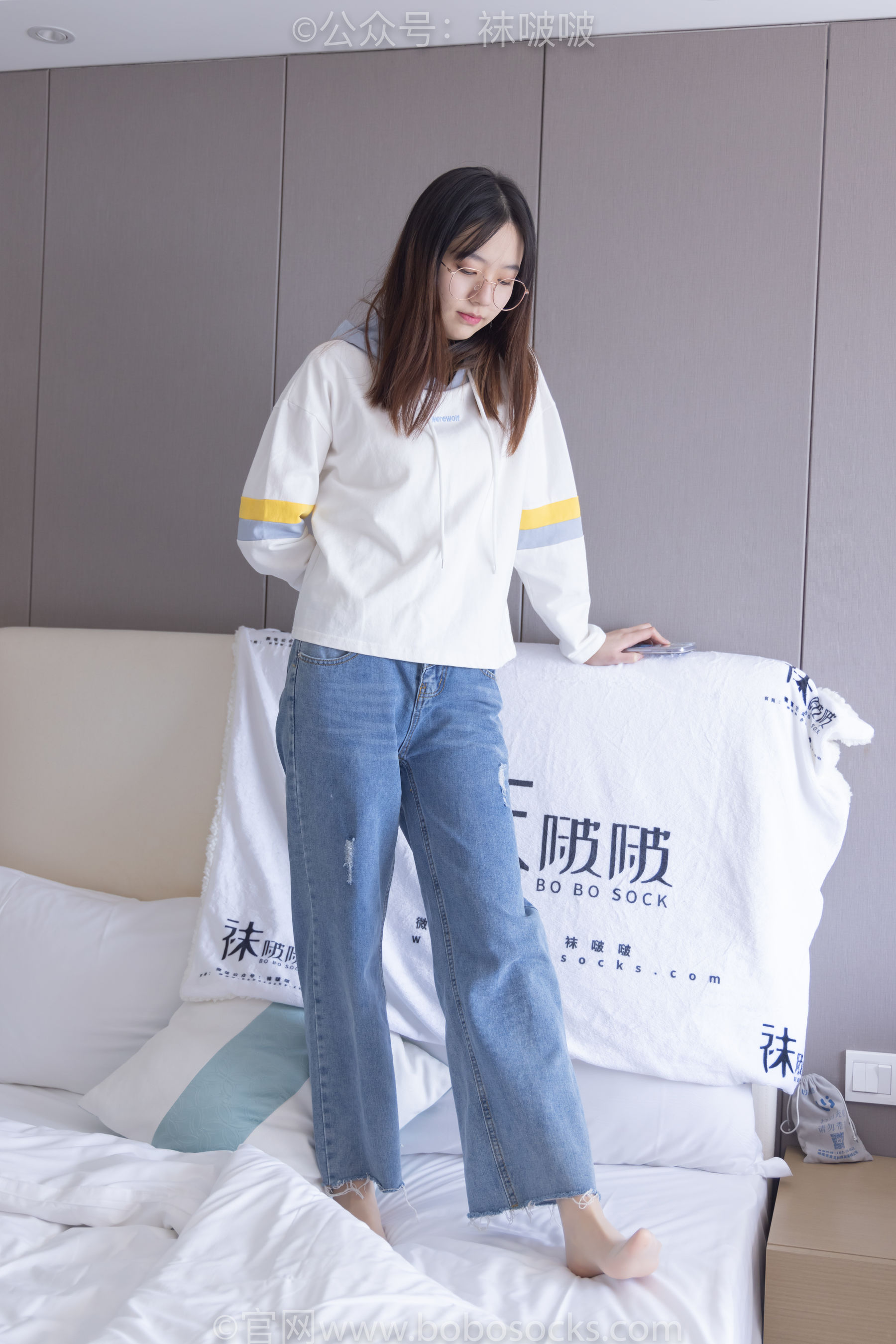 BoBoSocks袜啵啵 No.080 小甜豆-帆布鞋、白棉袜、肉丝