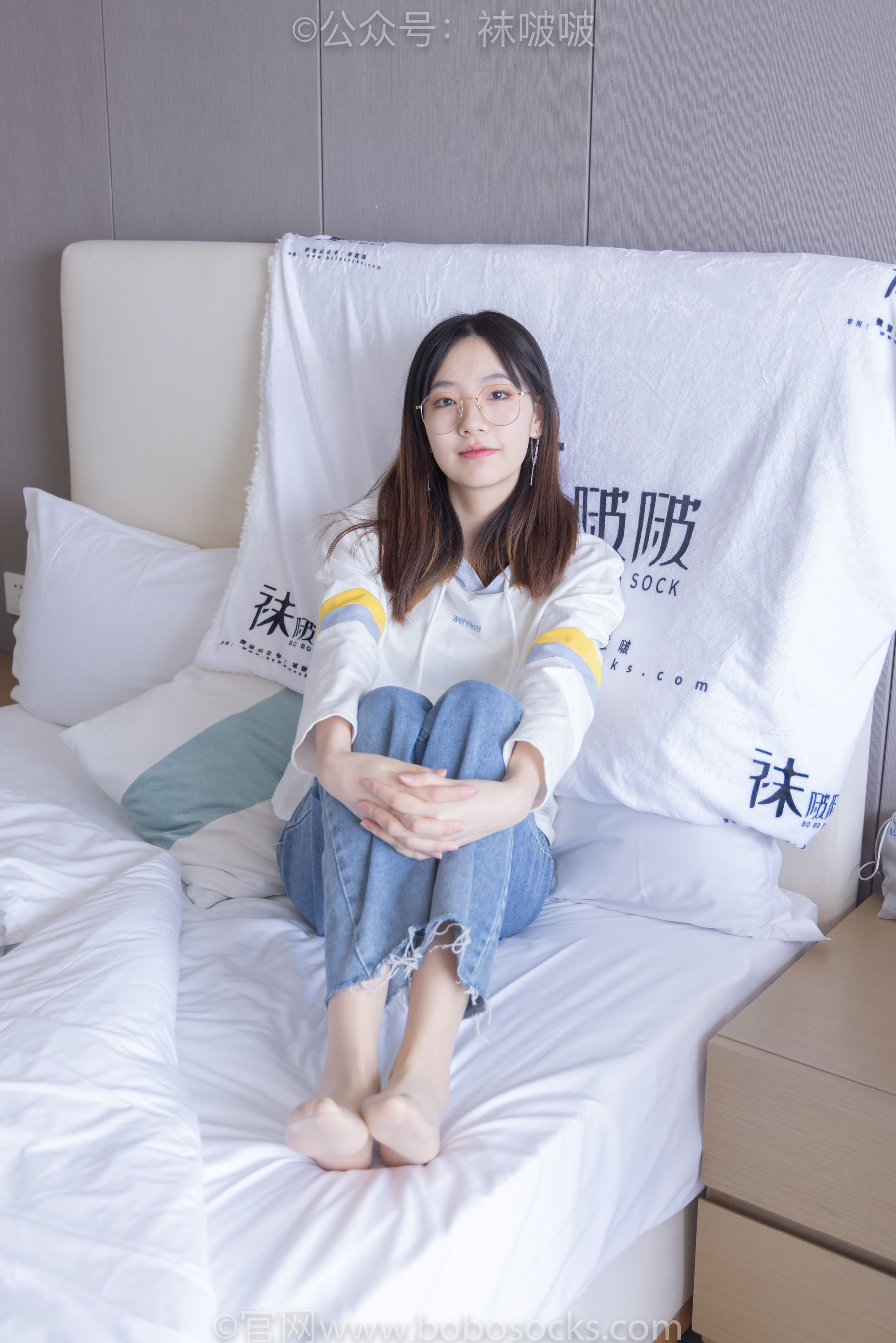 BoBoSocks袜啵啵 No.080 小甜豆-帆布鞋、白棉袜、肉丝