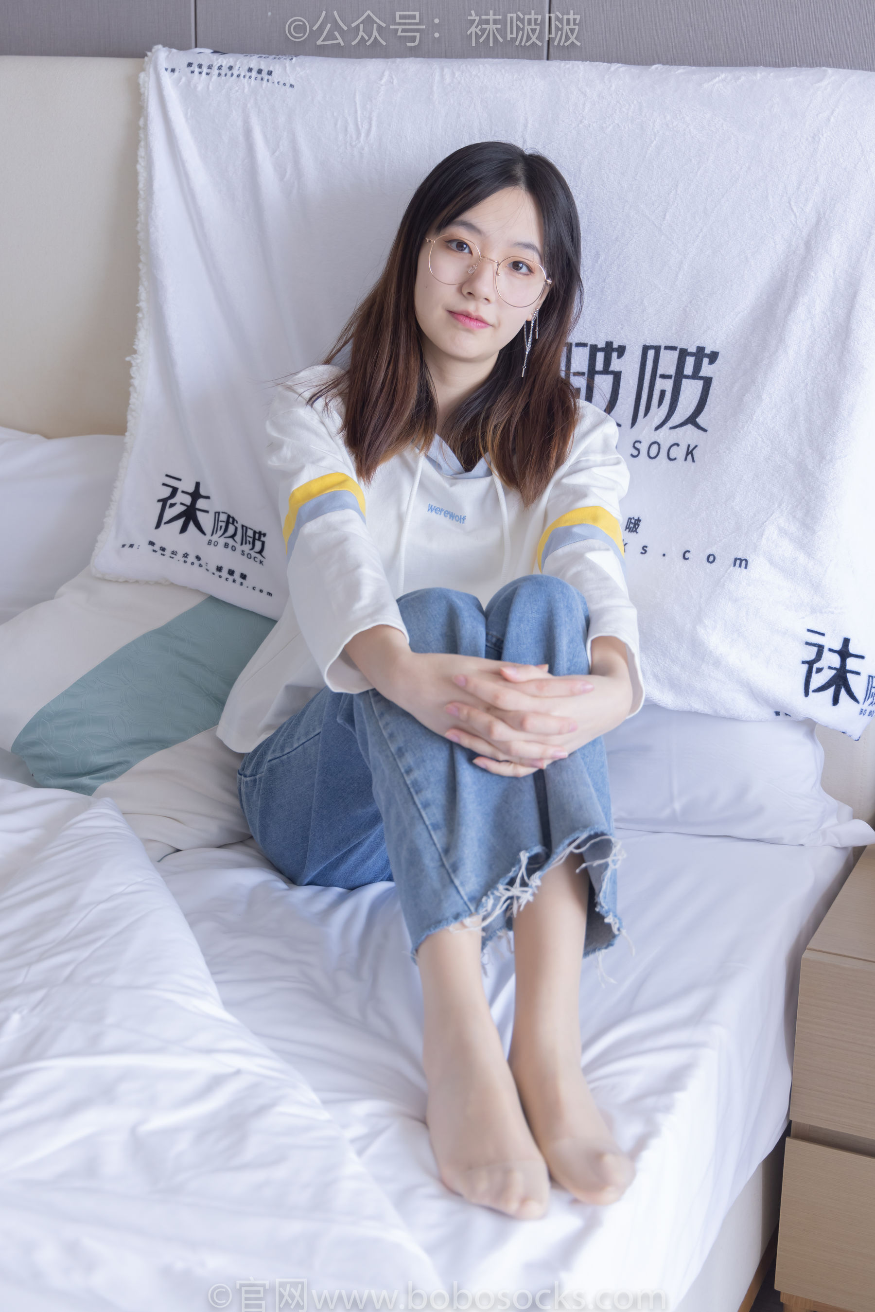 BoBoSocks袜啵啵 No.080 小甜豆-帆布鞋、白棉袜、肉丝