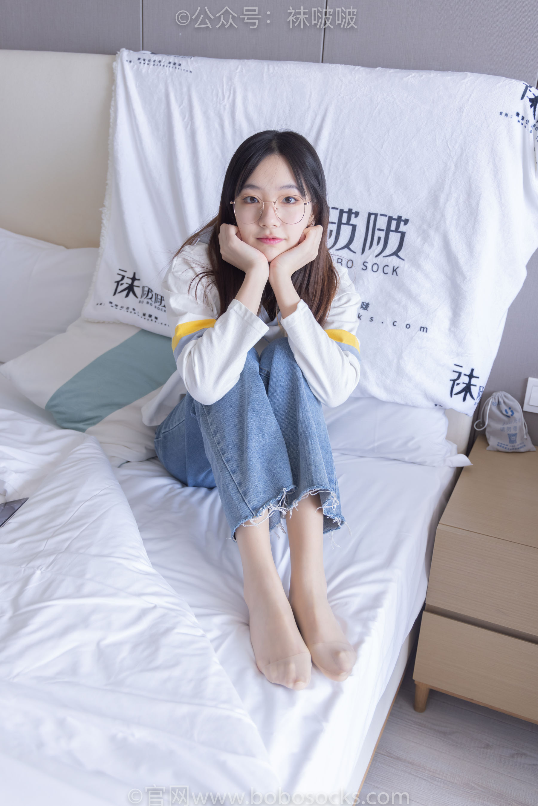 BoBoSocks袜啵啵 No.080 小甜豆-帆布鞋、白棉袜、肉丝
