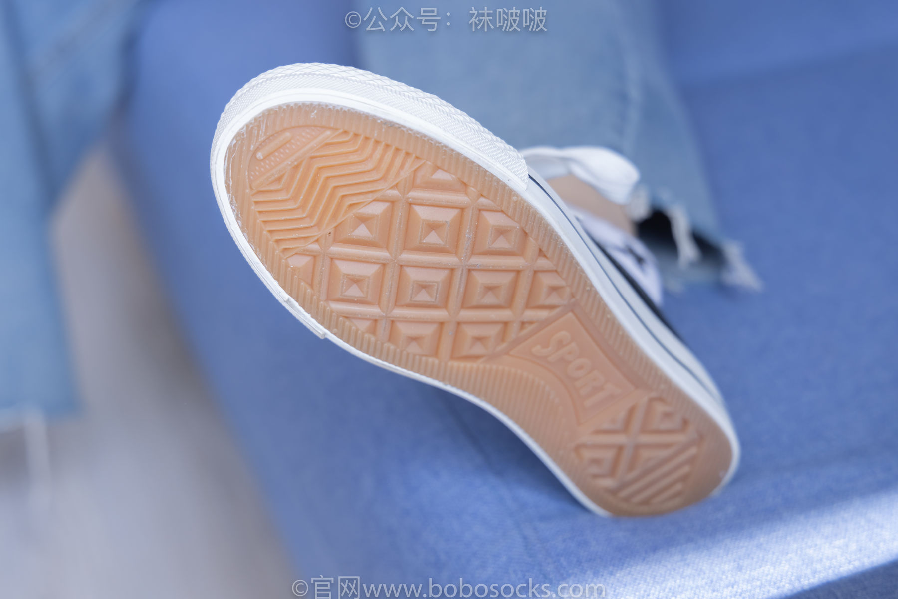 BoBoSocks袜啵啵 No.080 小甜豆-帆布鞋、白棉袜、肉丝