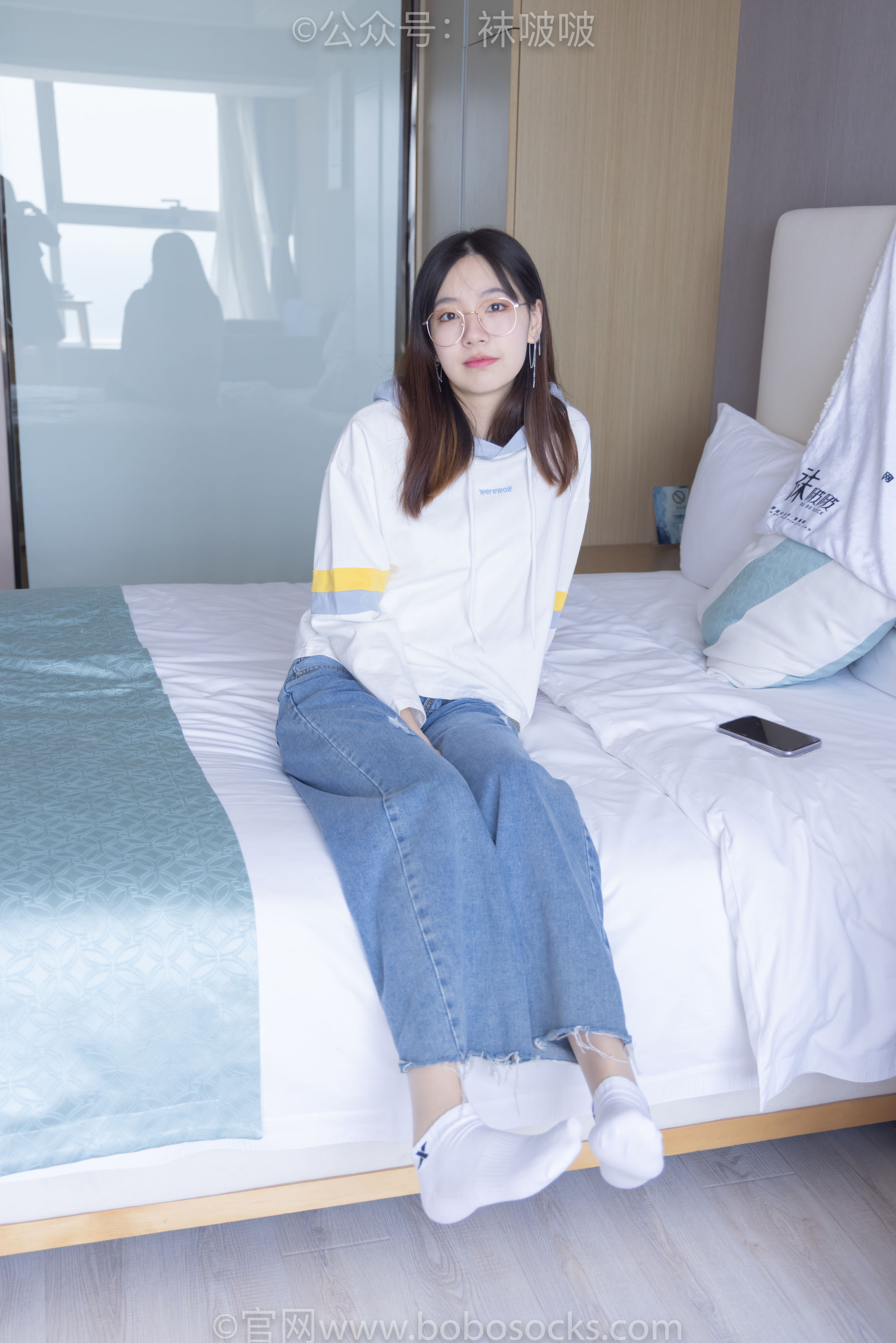 BoBoSocks袜啵啵 No.080 小甜豆-帆布鞋、白棉袜、肉丝