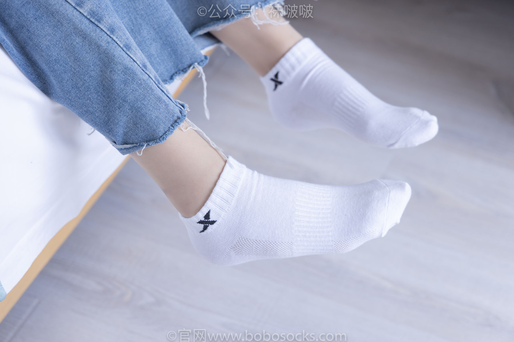 BoBoSocks袜啵啵 No.080 小甜豆-帆布鞋、白棉袜、肉丝