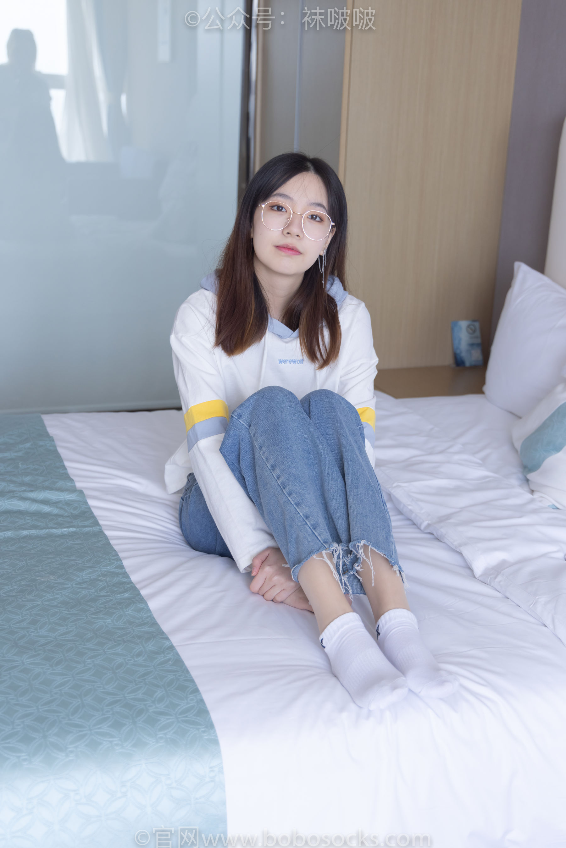 BoBoSocks袜啵啵 No.080 小甜豆-帆布鞋、白棉袜、肉丝