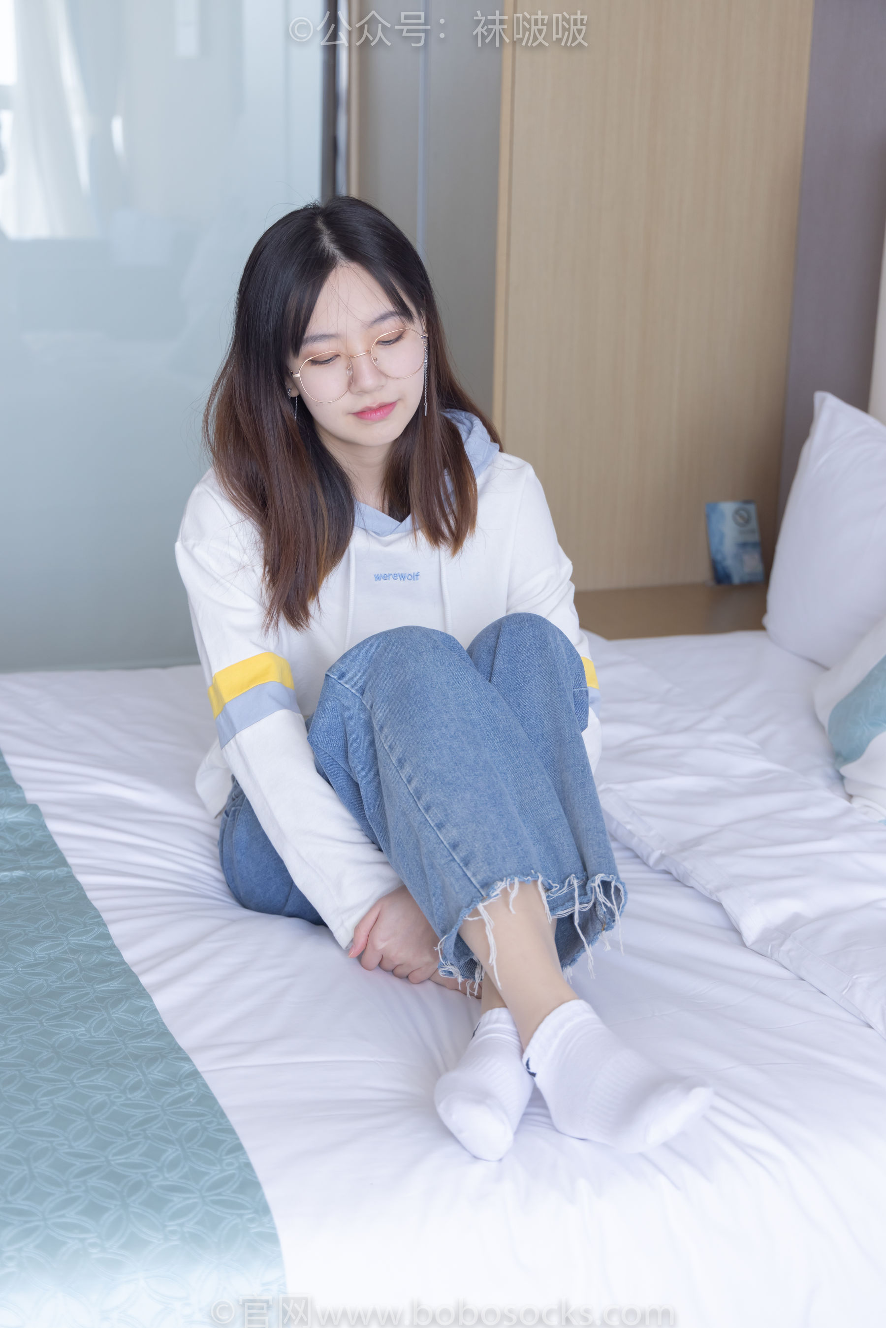 BoBoSocks袜啵啵 No.080 小甜豆-帆布鞋、白棉袜、肉丝