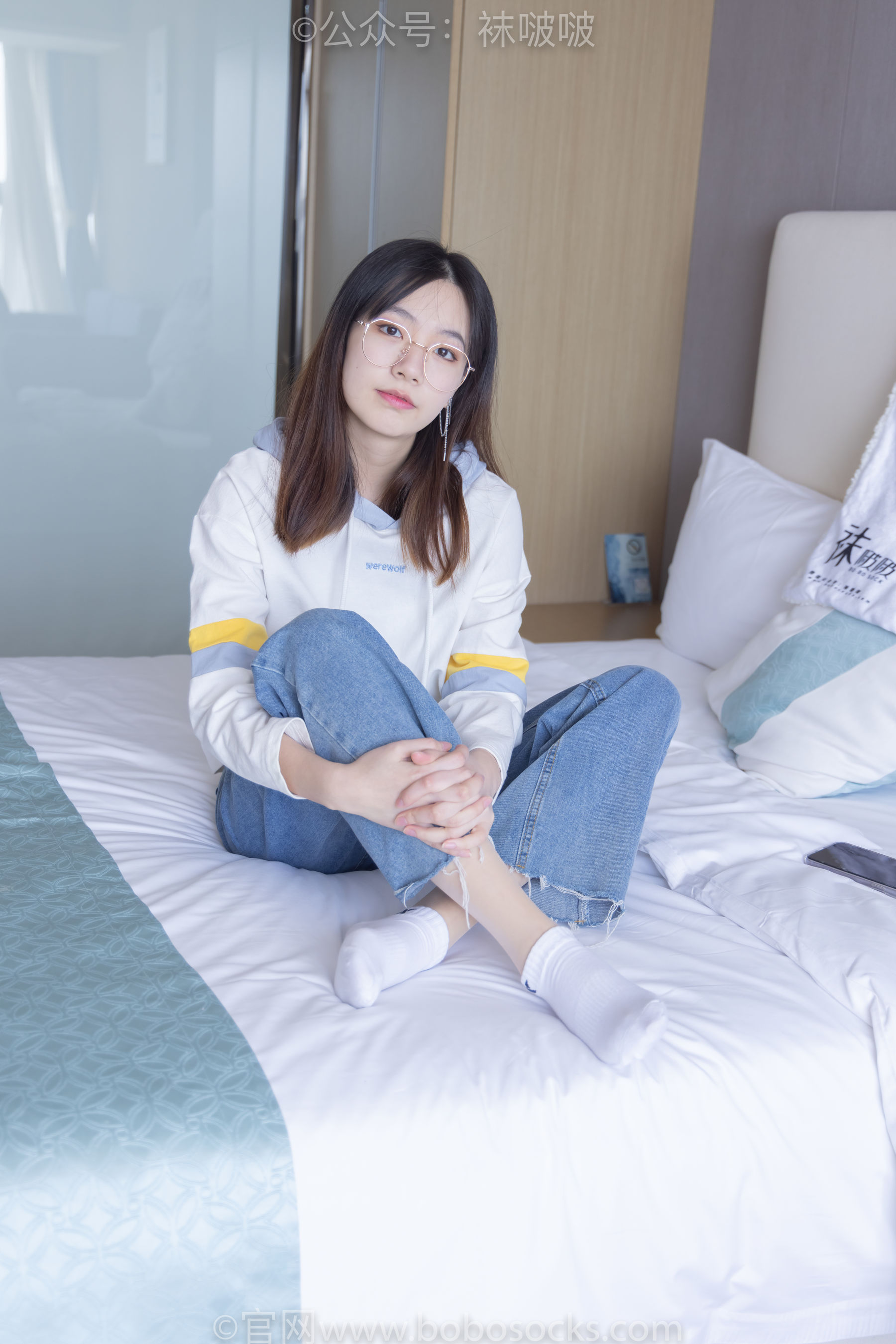 BoBoSocks袜啵啵 No.080 小甜豆-帆布鞋、白棉袜、肉丝
