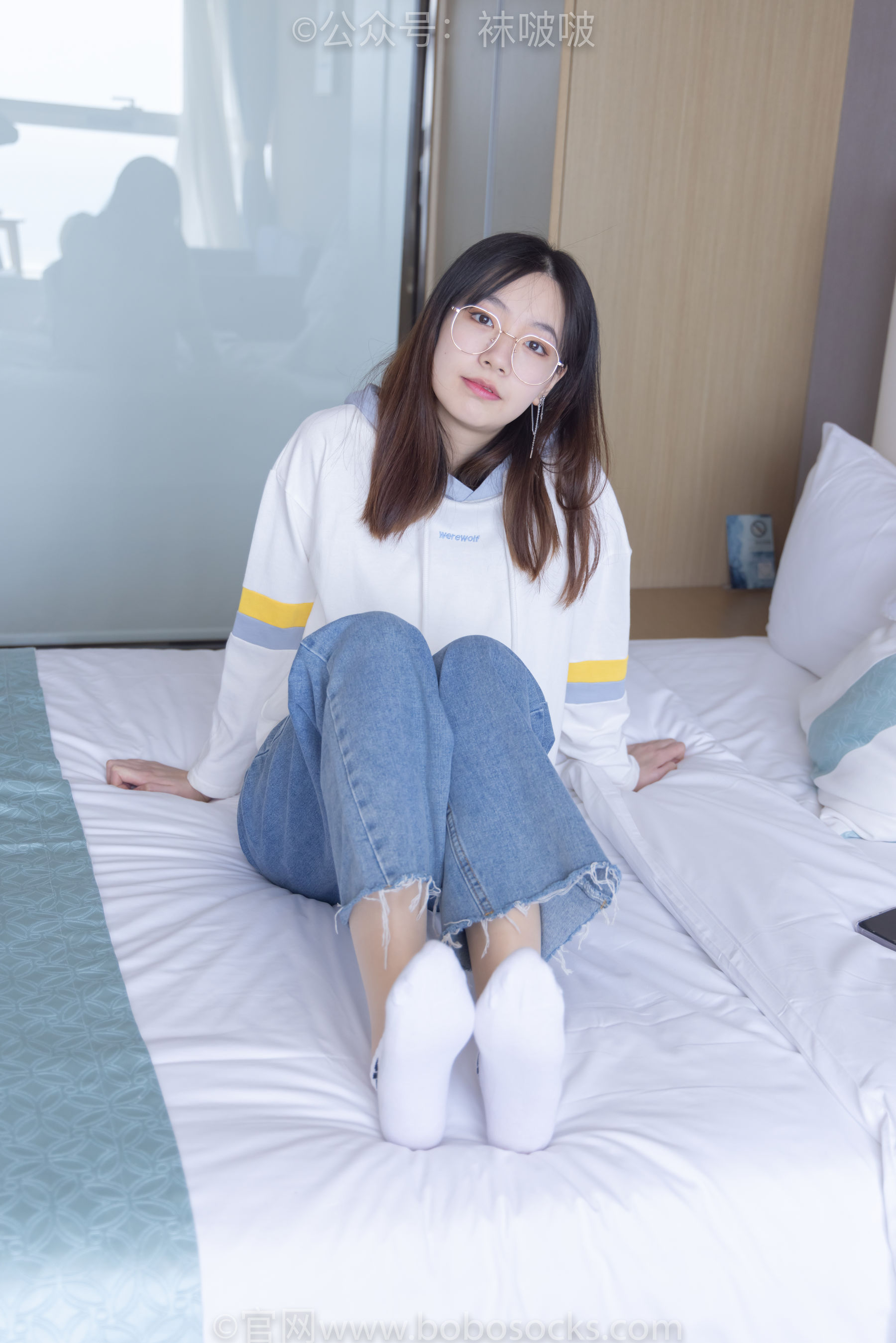 BoBoSocks袜啵啵 No.080 小甜豆-帆布鞋、白棉袜、肉丝