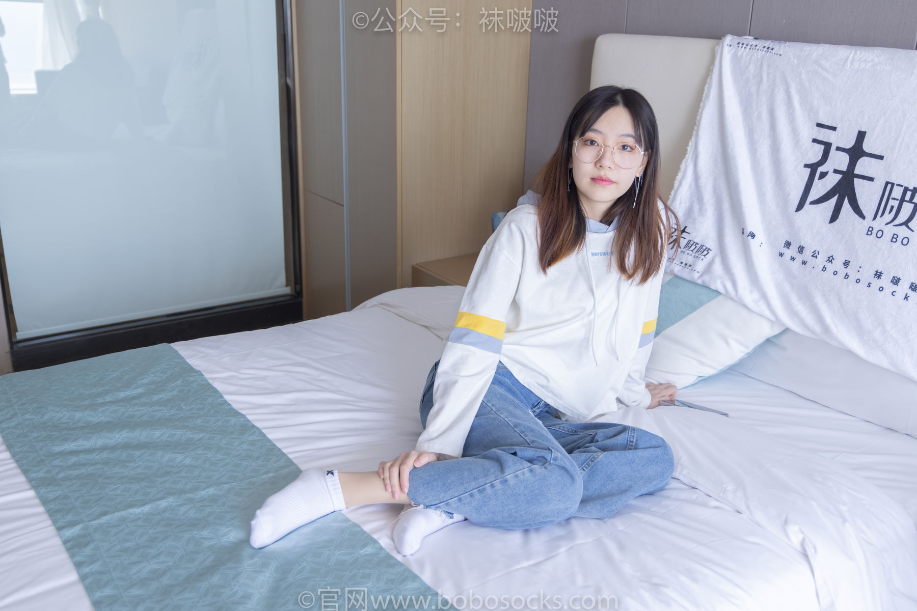 BoBoSocks袜啵啵 No.080 小甜豆-帆布鞋、白棉袜、肉丝