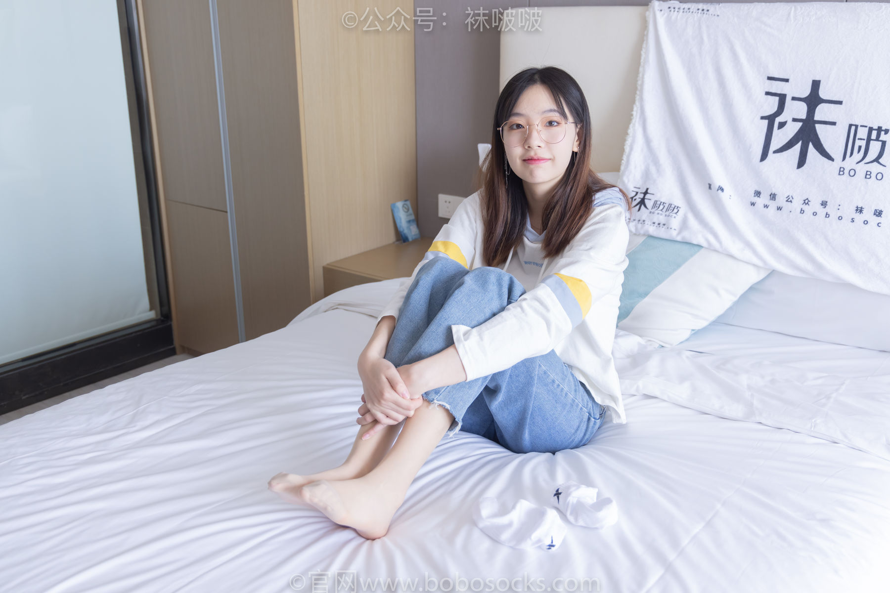 BoBoSocks袜啵啵 No.080 小甜豆-帆布鞋、白棉袜、肉丝
