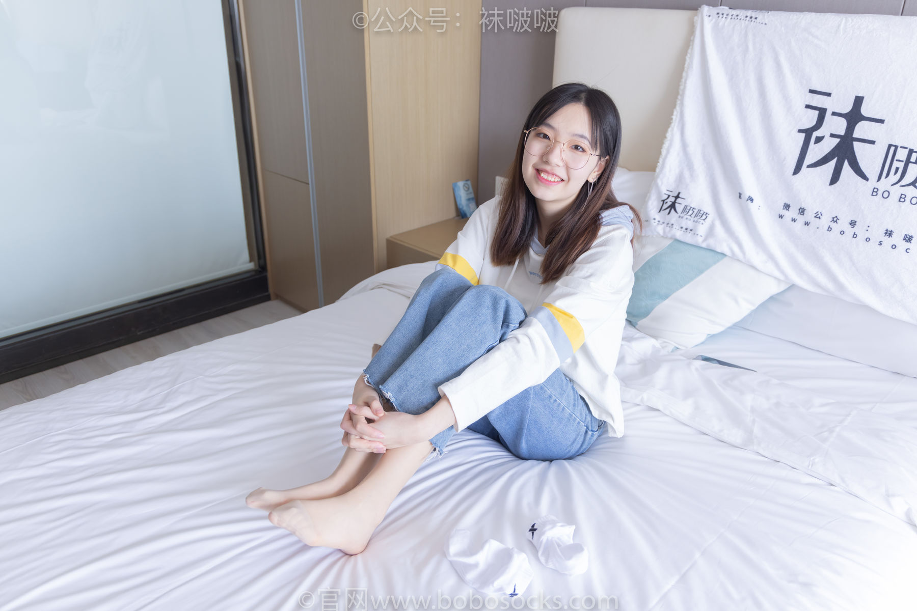BoBoSocks袜啵啵 No.080 小甜豆-帆布鞋、白棉袜、肉丝