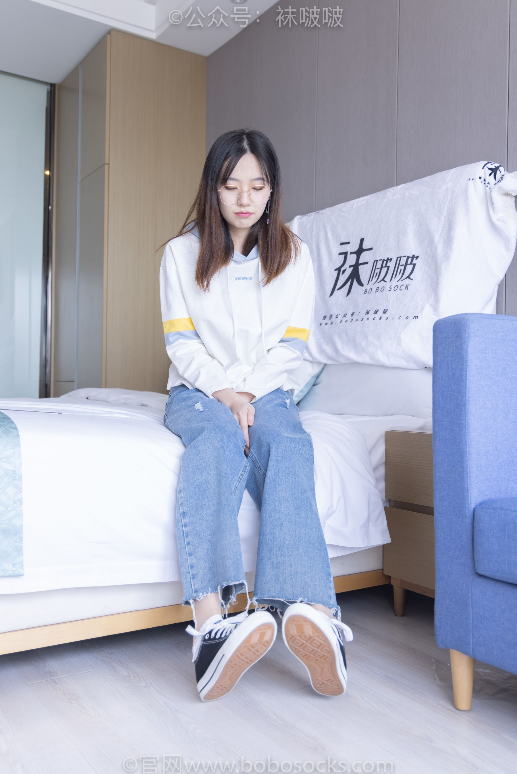 BoBoSocks袜啵啵 No.080 小甜豆-帆布鞋、白棉袜、肉丝