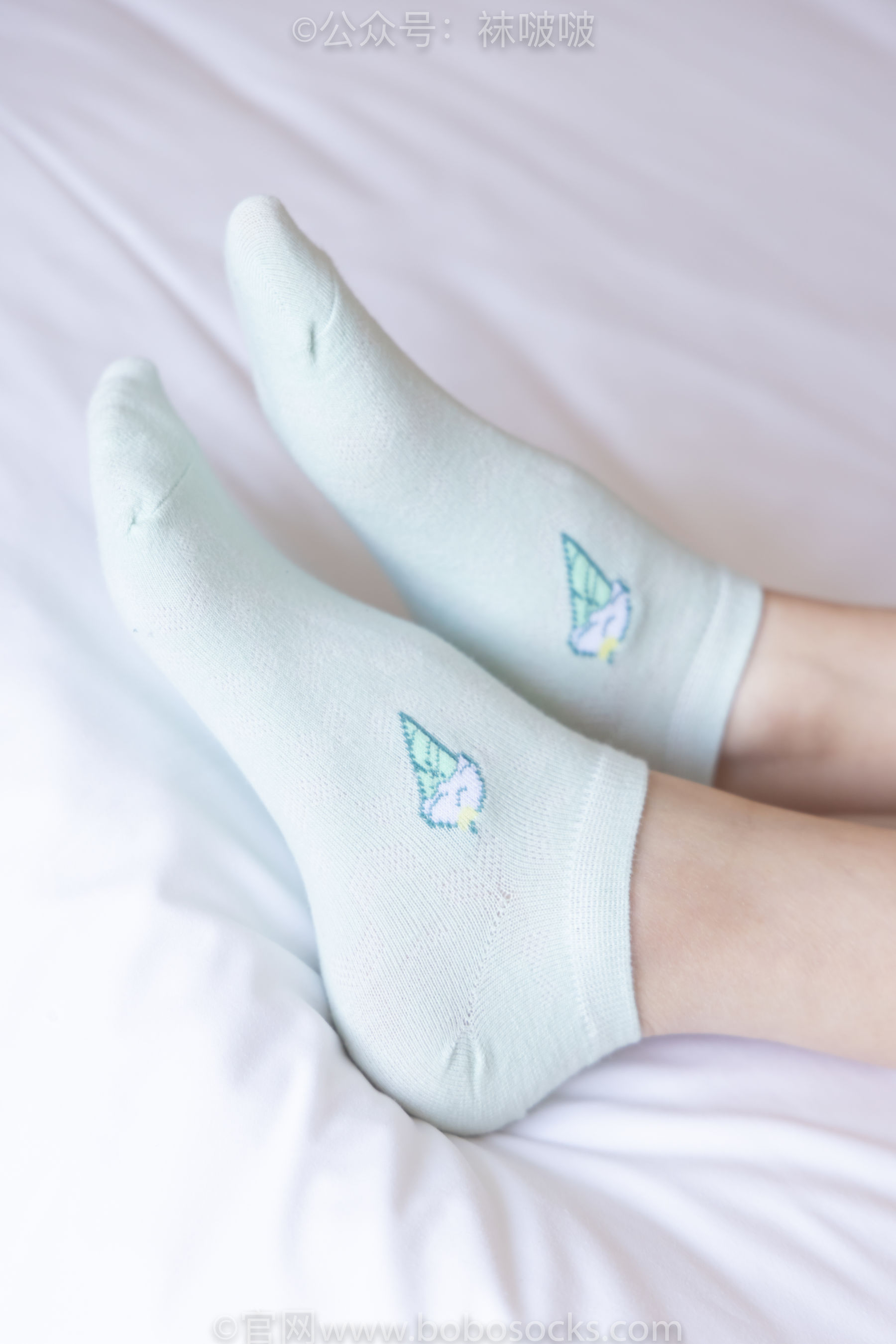 BoBoSocks袜啵啵 No.081 稚予- AJ、浅黄色短棉袜、浅蓝色短棉袜、裸足