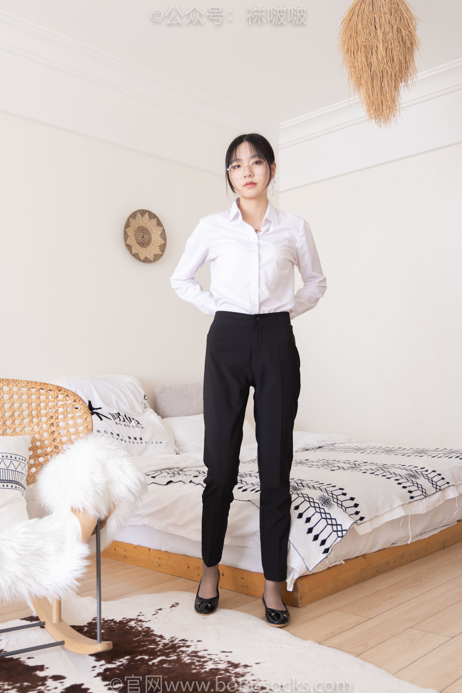 BoBoSocks袜啵啵 No.085 小甜豆-平底鞋、短灰丝、短肉丝