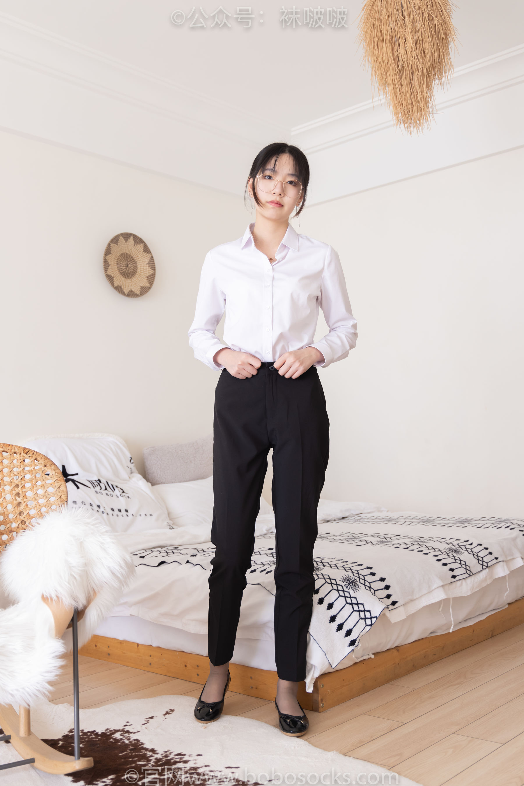 BoBoSocks袜啵啵 No.085 小甜豆-平底鞋、短灰丝、短肉丝