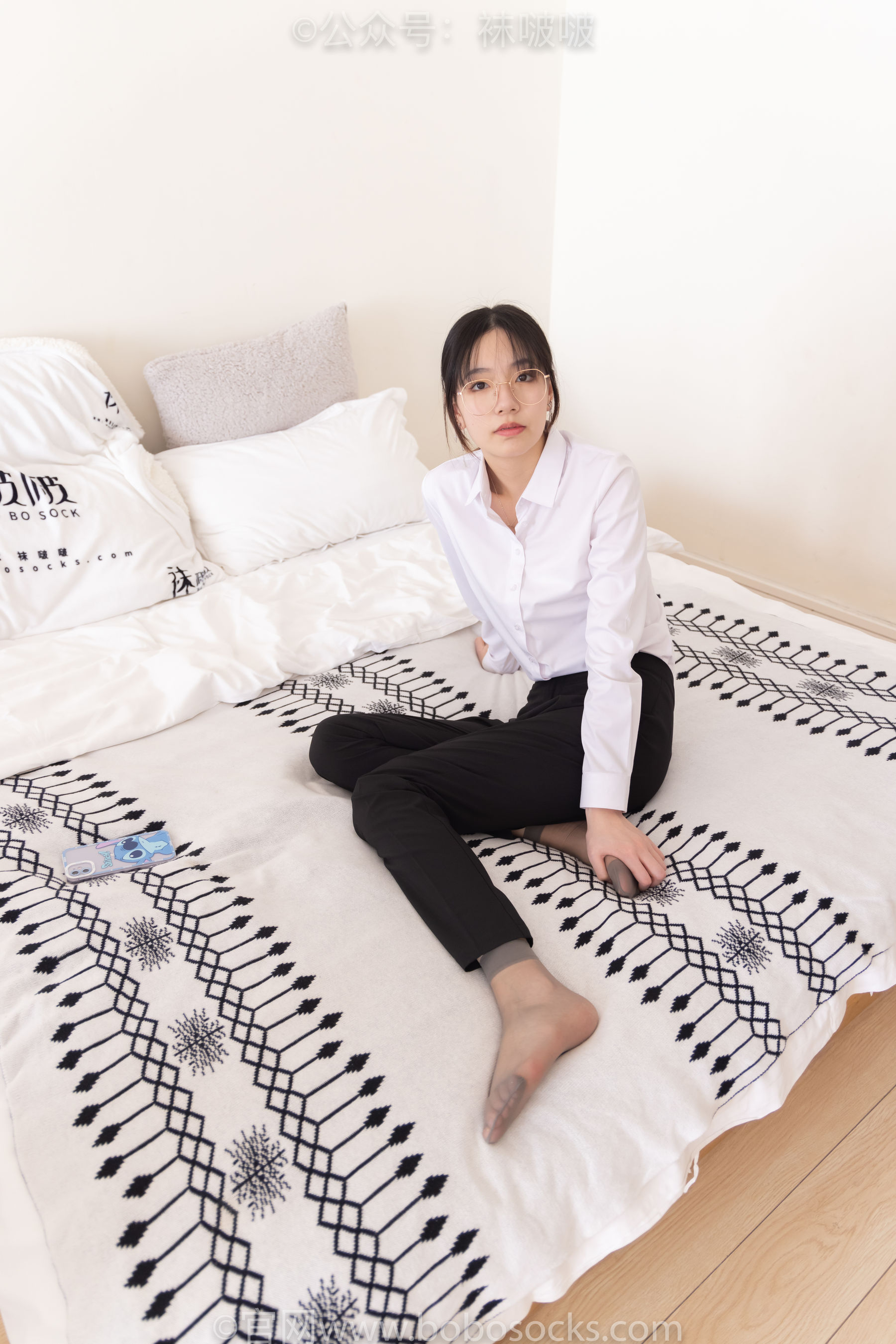 BoBoSocks袜啵啵 No.085 小甜豆-平底鞋、短灰丝、短肉丝