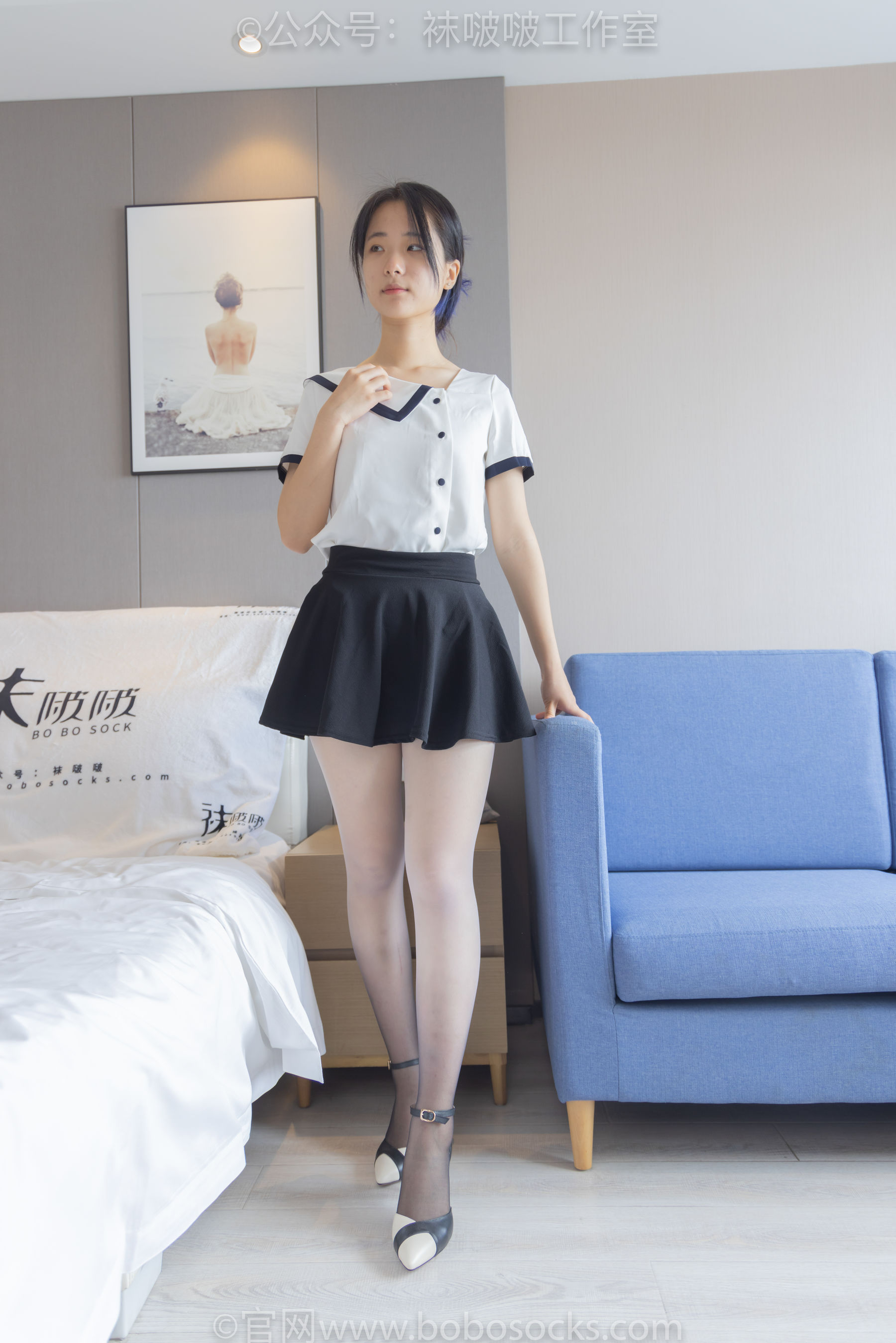 BoBoSocks袜啵啵 No.089 小淳-高跟鞋、黑白渐变丝袜
