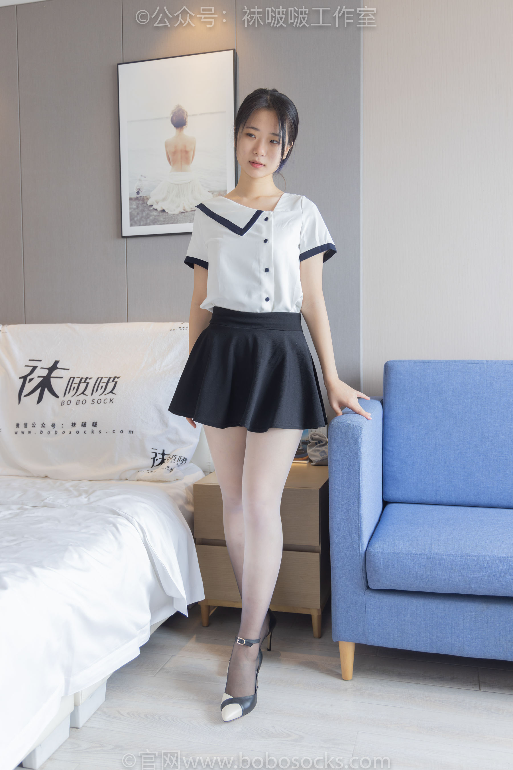 BoBoSocks袜啵啵 No.089 小淳-高跟鞋、黑白渐变丝袜