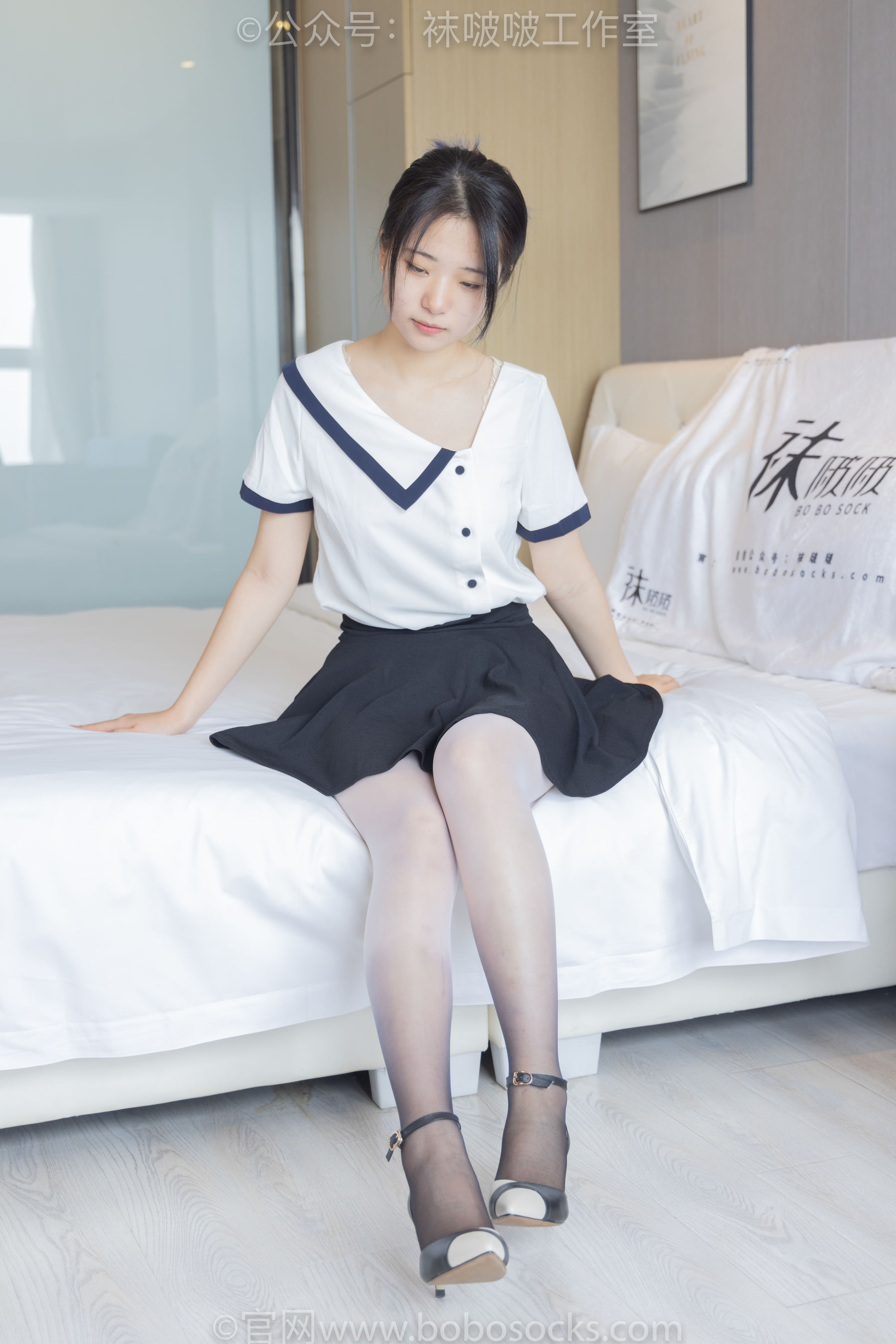 BoBoSocks袜啵啵 No.089 小淳-高跟鞋、黑白渐变丝袜