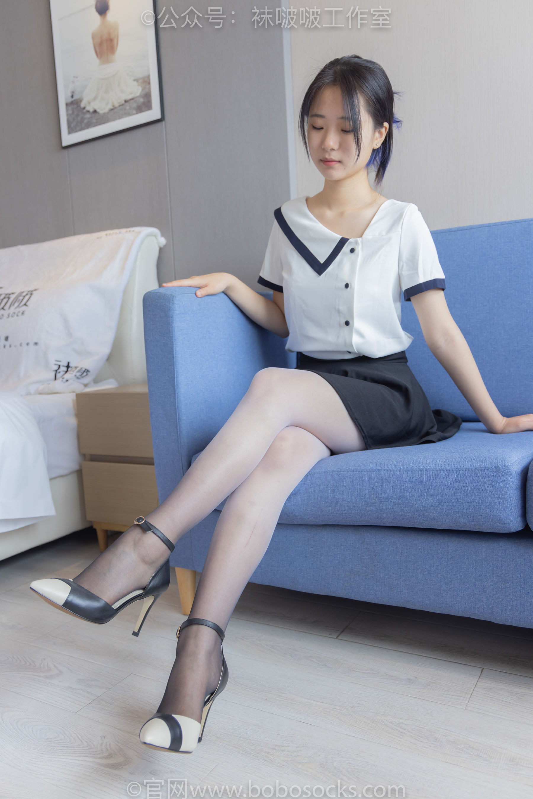 BoBoSocks袜啵啵 No.089 小淳-高跟鞋、黑白渐变丝袜
