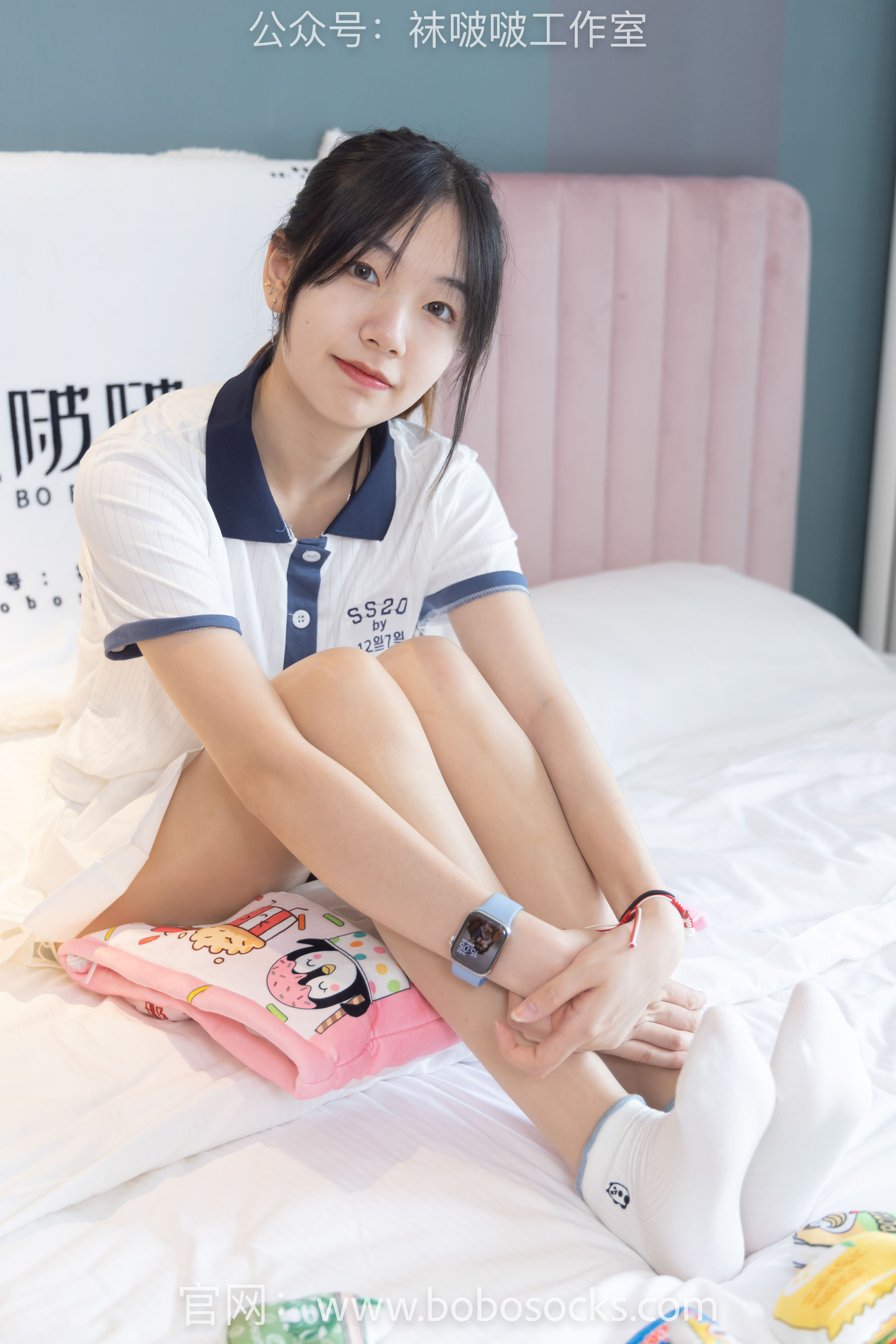 BoBoSocks袜啵啵 No.096 小甜豆-板鞋、白棉袜、油亮肉丝
