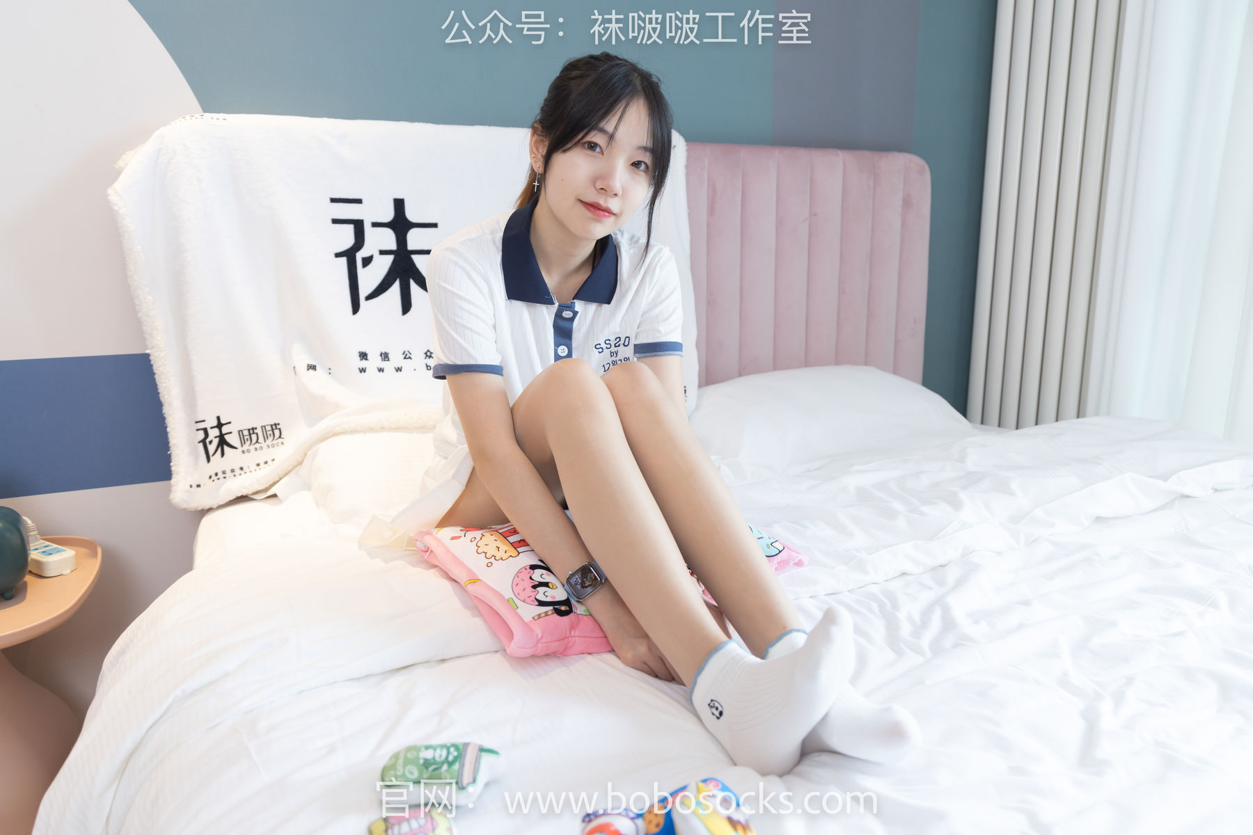 BoBoSocks袜啵啵 No.096 小甜豆-板鞋、白棉袜、油亮肉丝