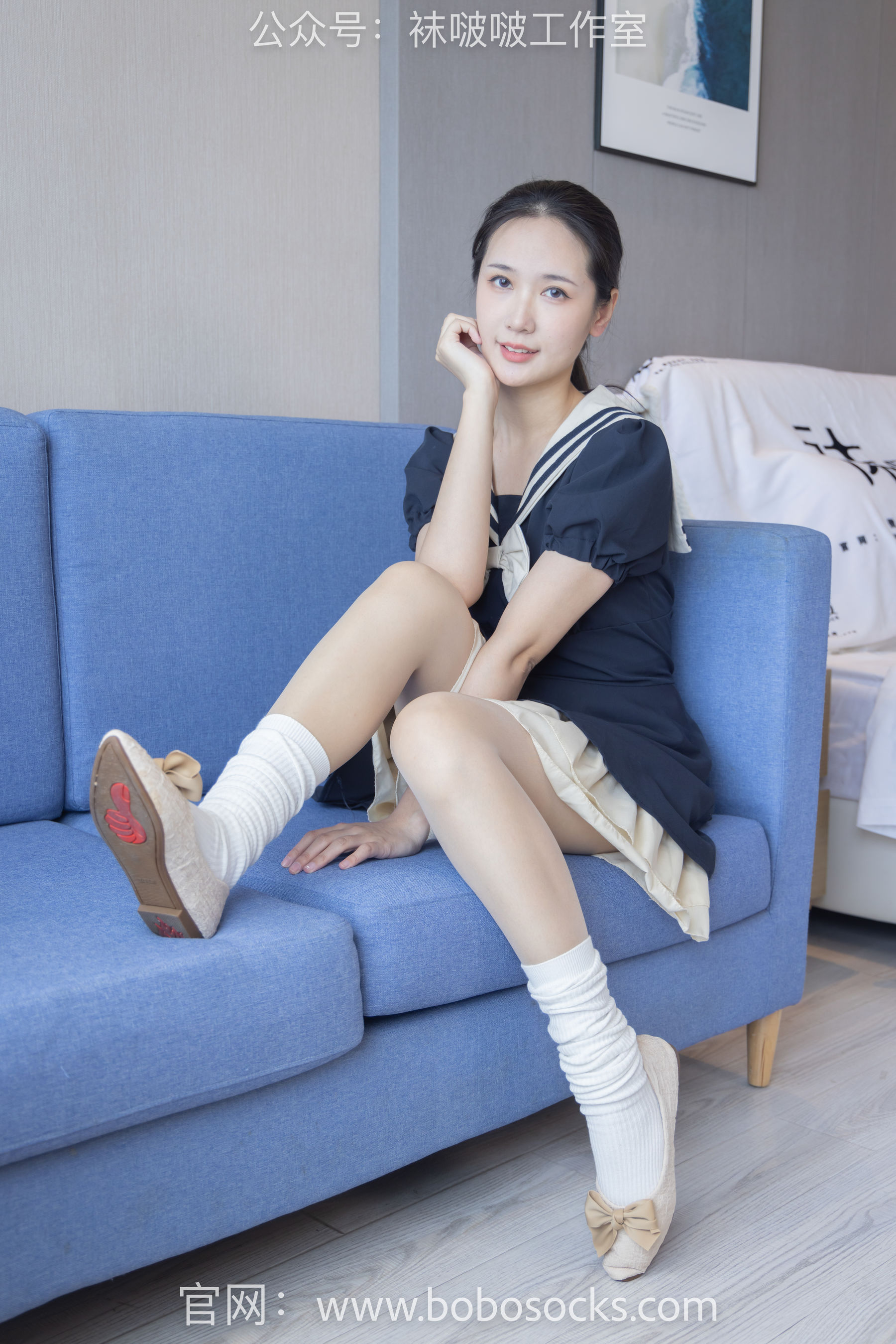 BoBoSocks袜啵啵 No.107 小安-平底鞋、白棉袜、肉丝