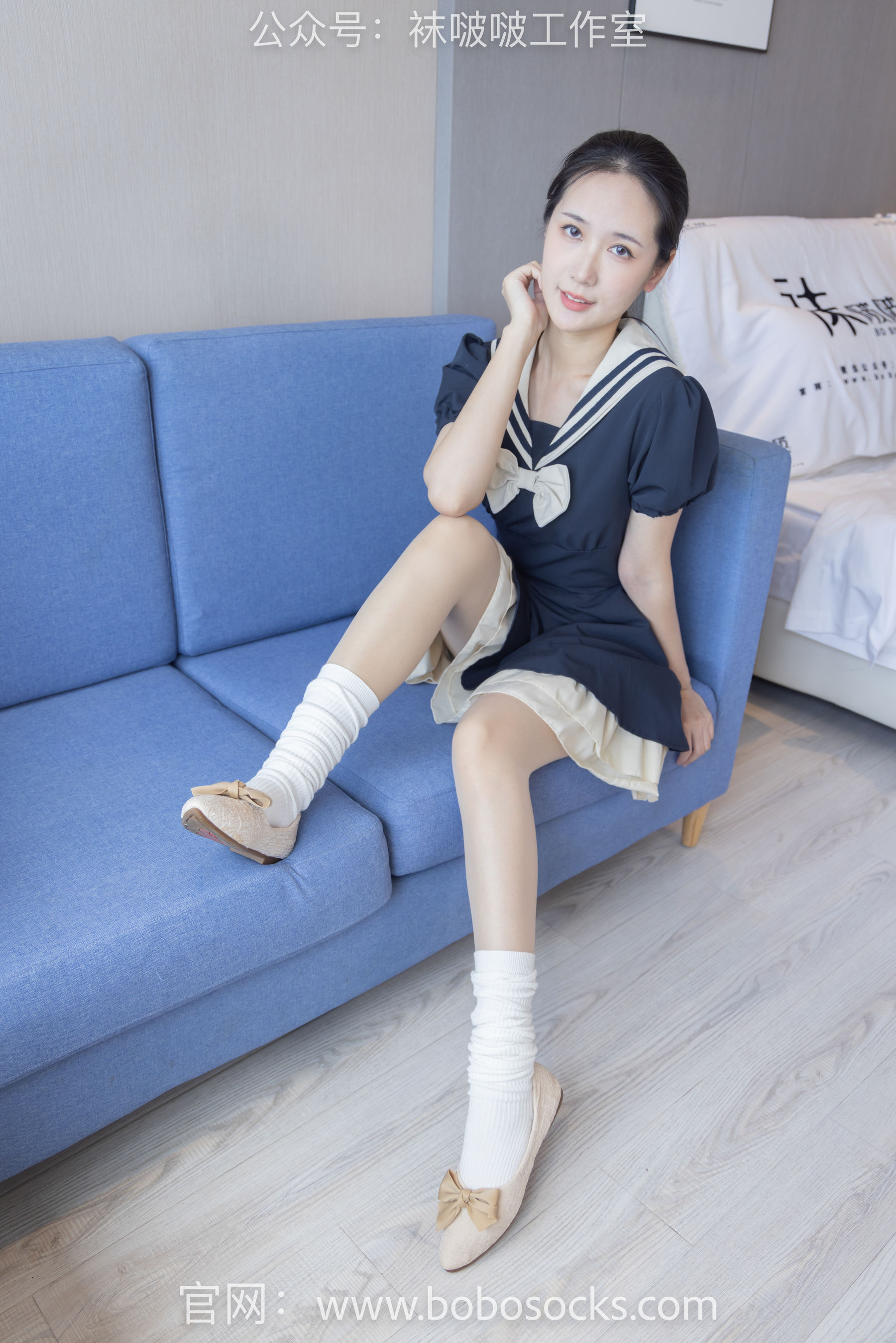 BoBoSocks袜啵啵 No.107 小安-平底鞋、白棉袜、肉丝