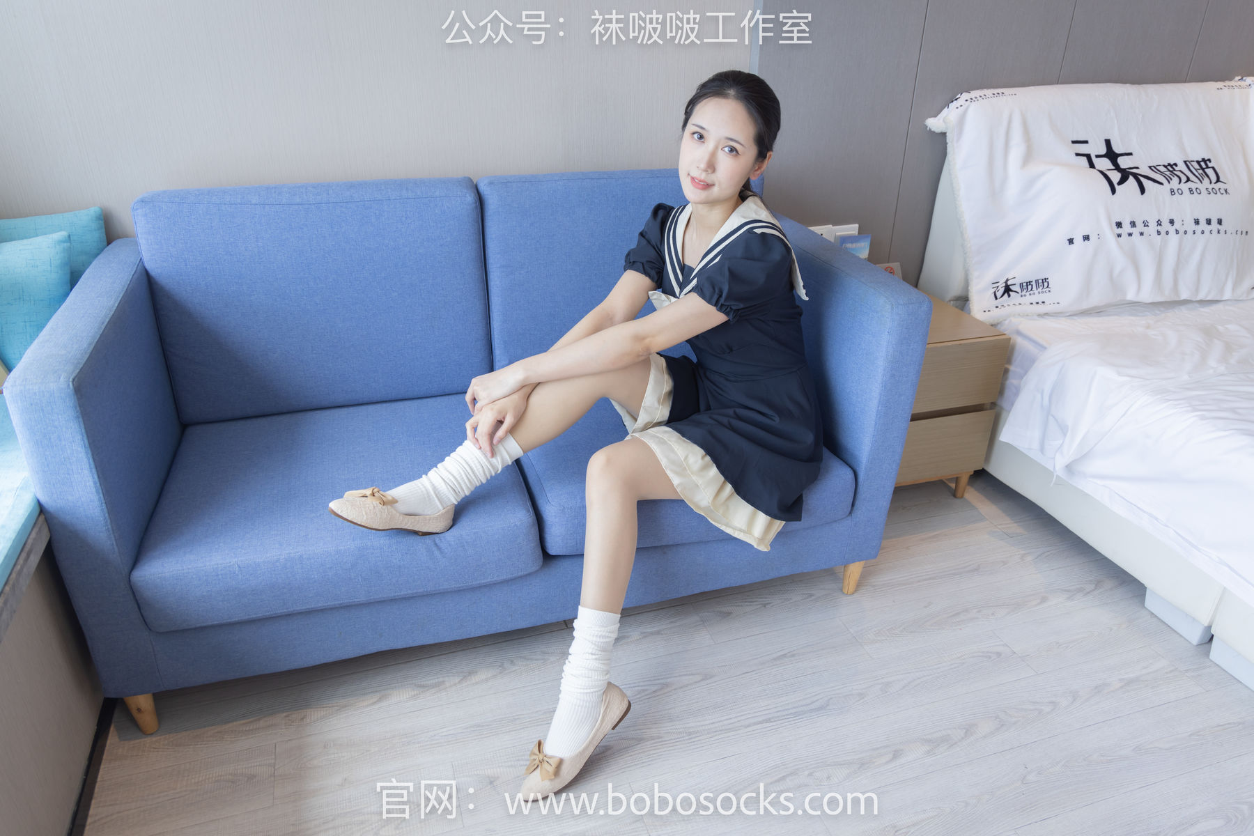 BoBoSocks袜啵啵 No.107 小安-平底鞋、白棉袜、肉丝
