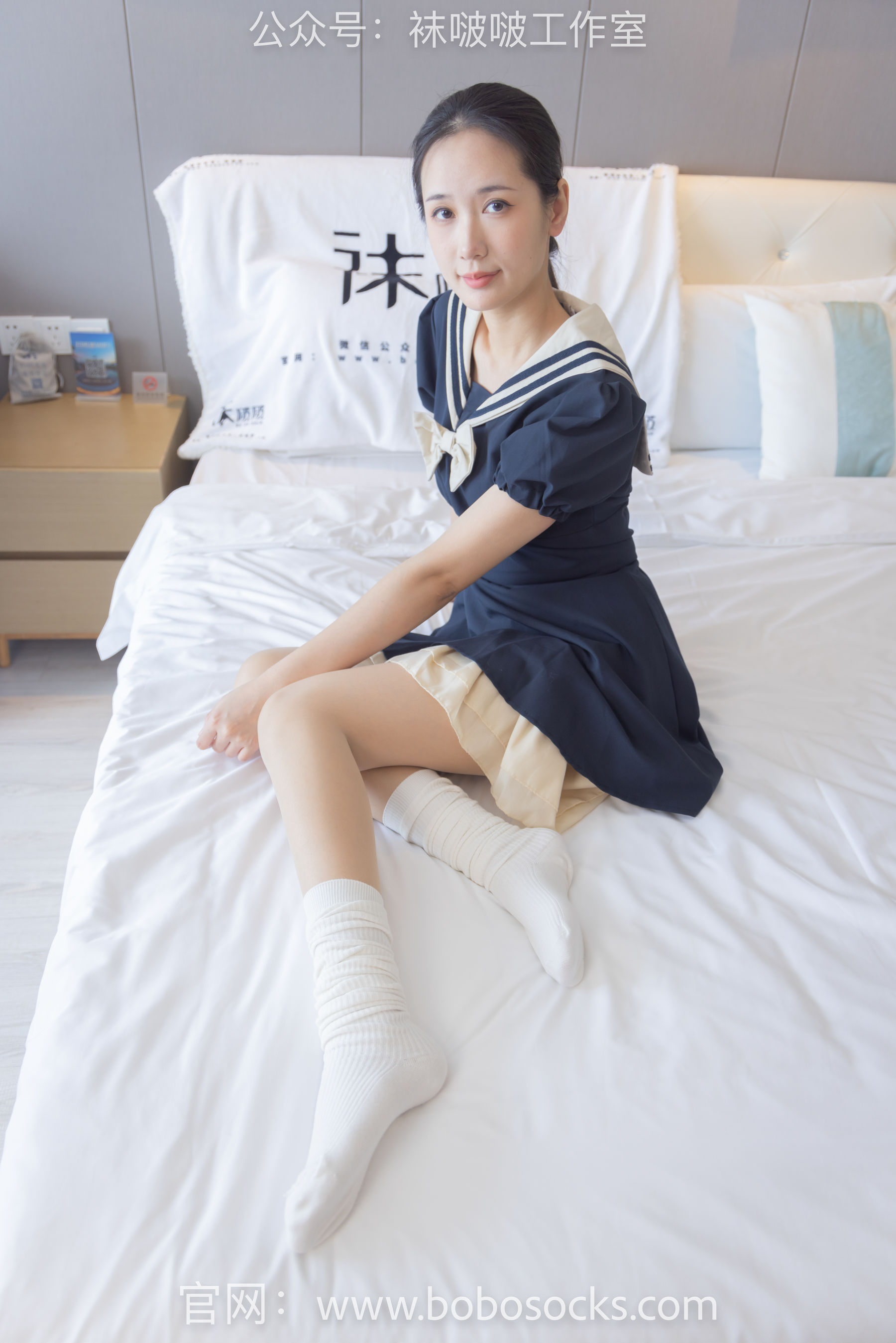 BoBoSocks袜啵啵 No.107 小安-平底鞋、白棉袜、肉丝