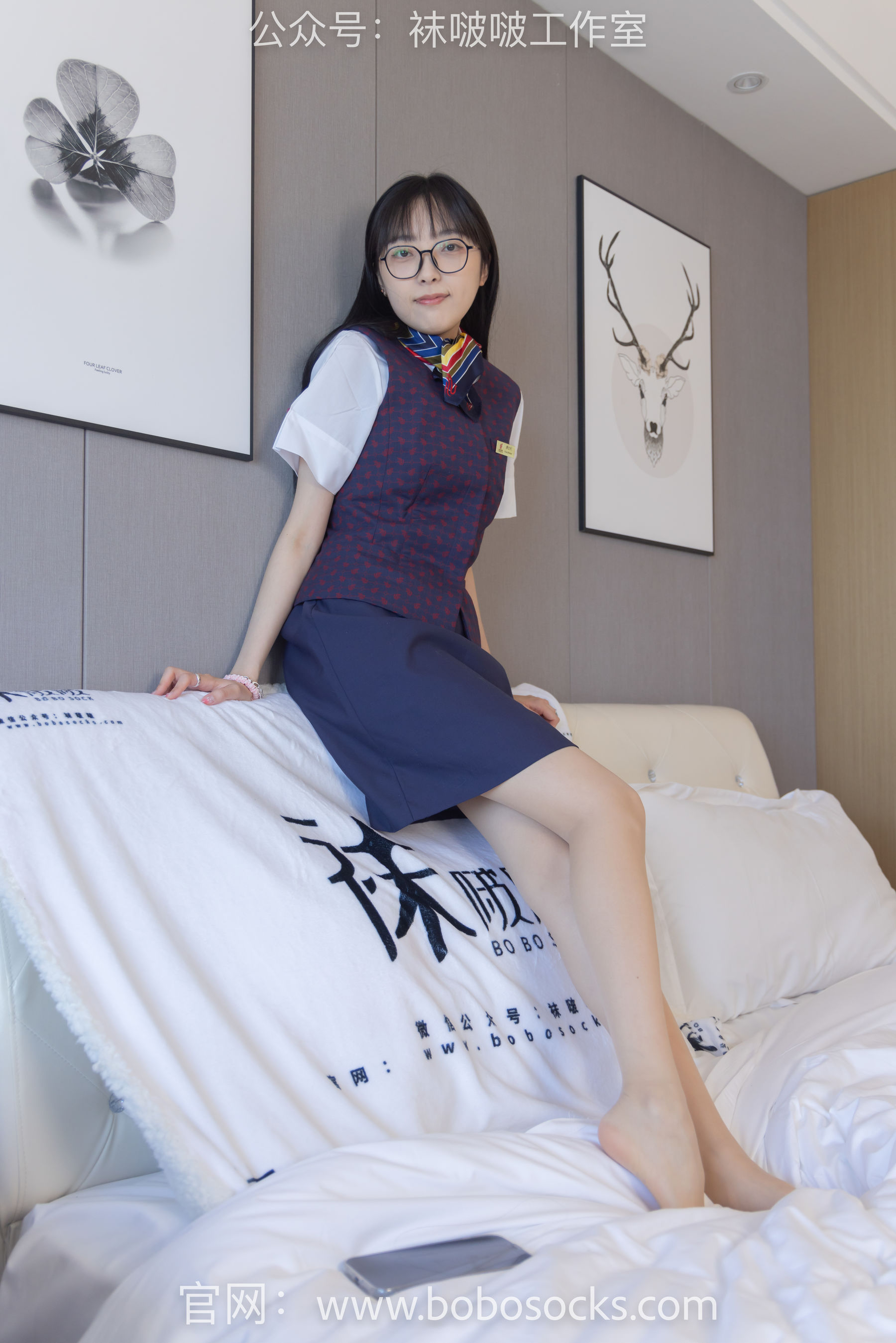 BoBoSocks袜啵啵 No.115 稚予-平底鞋、肉丝、空姐制服