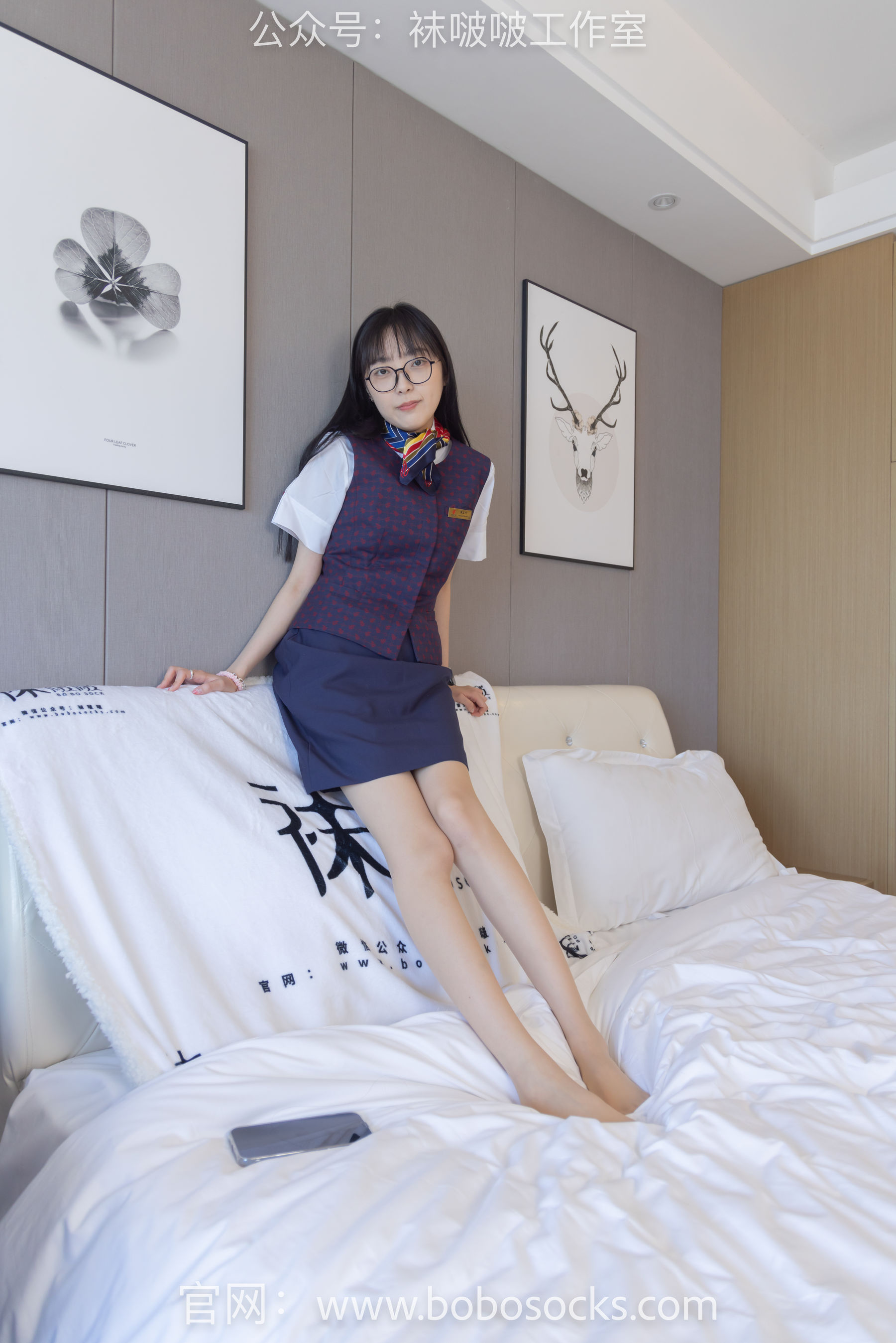 BoBoSocks袜啵啵 No.115 稚予-平底鞋、肉丝、空姐制服