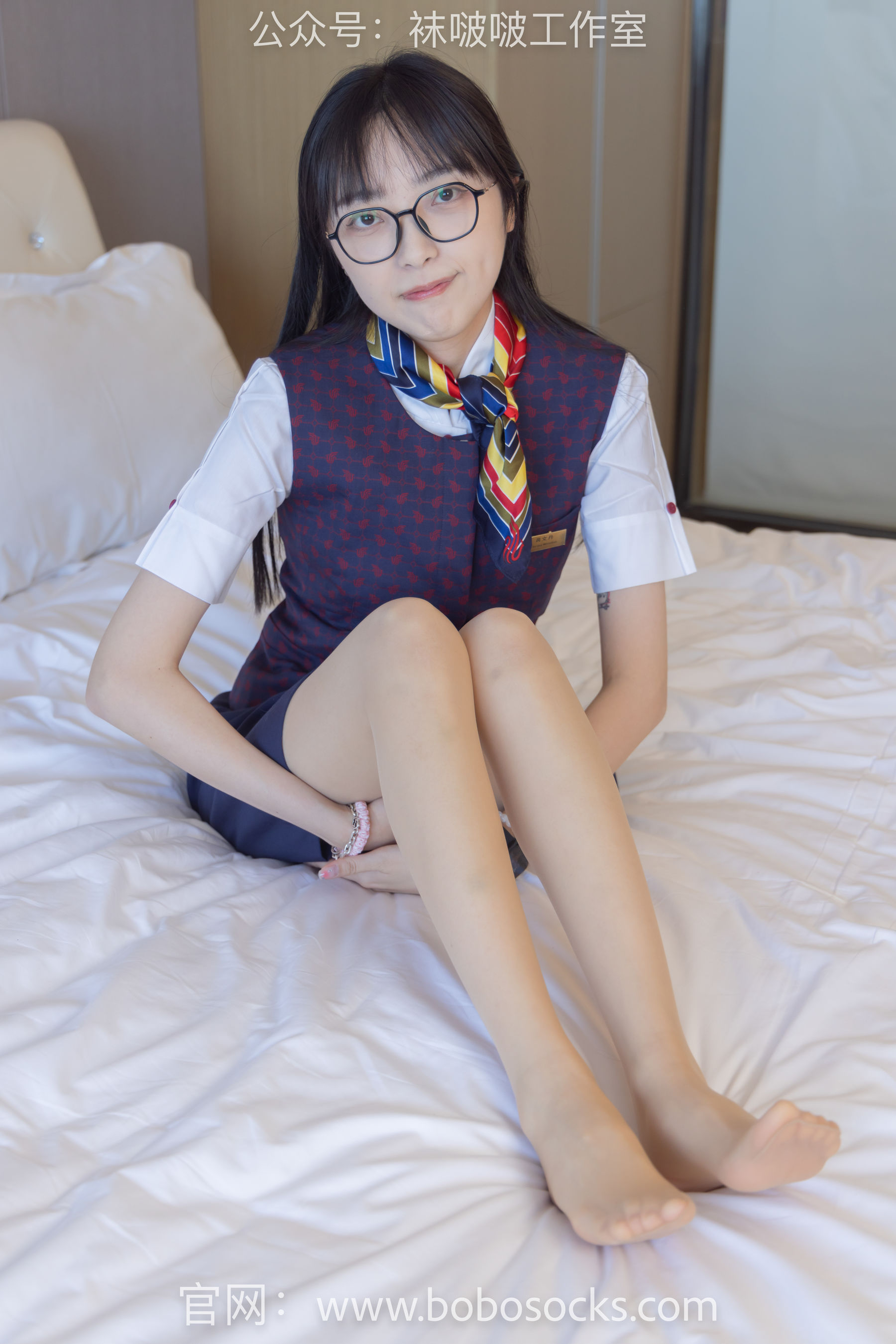 BoBoSocks袜啵啵 No.115 稚予-平底鞋、肉丝、空姐制服