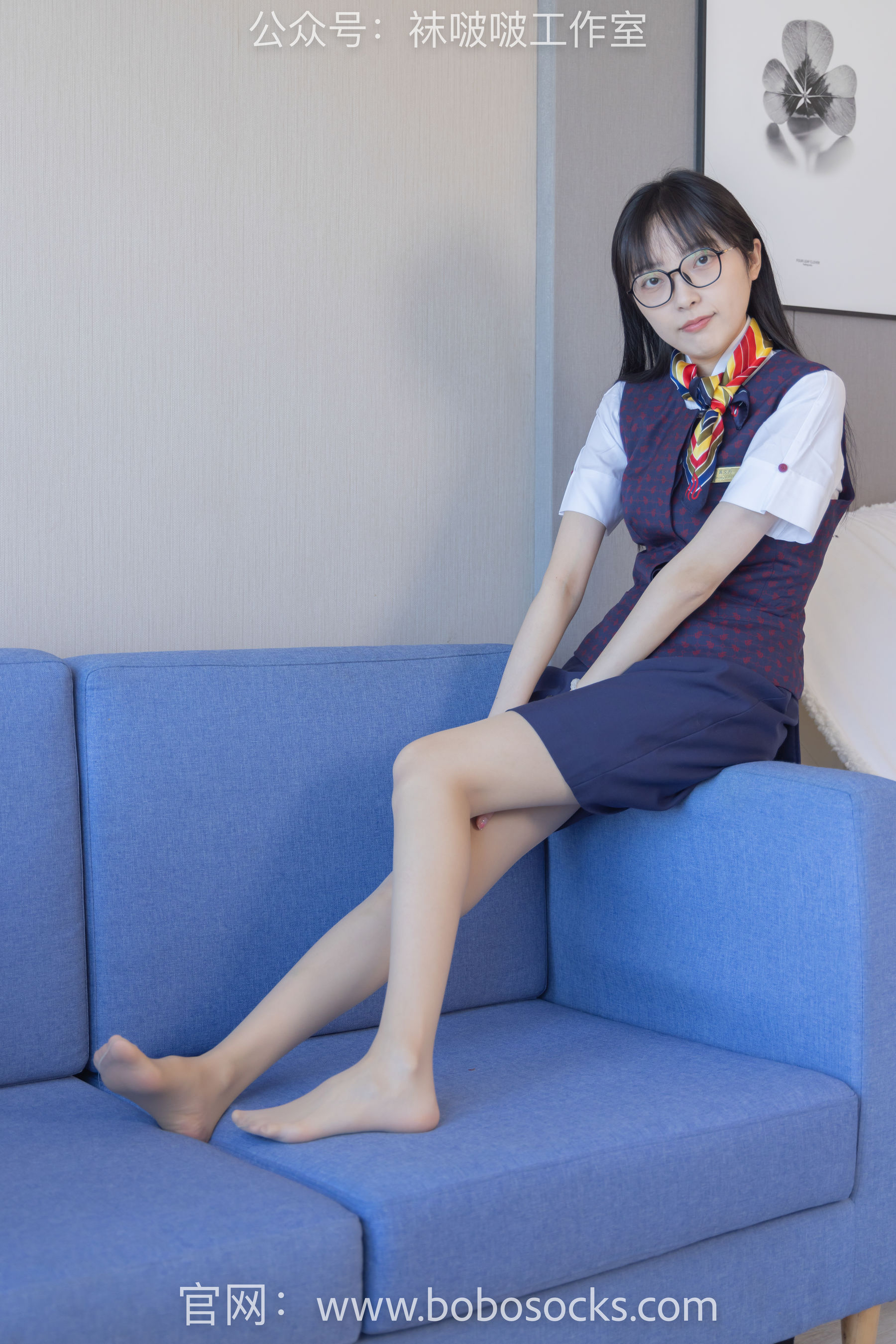 BoBoSocks袜啵啵 No.115 稚予-平底鞋、肉丝、空姐制服