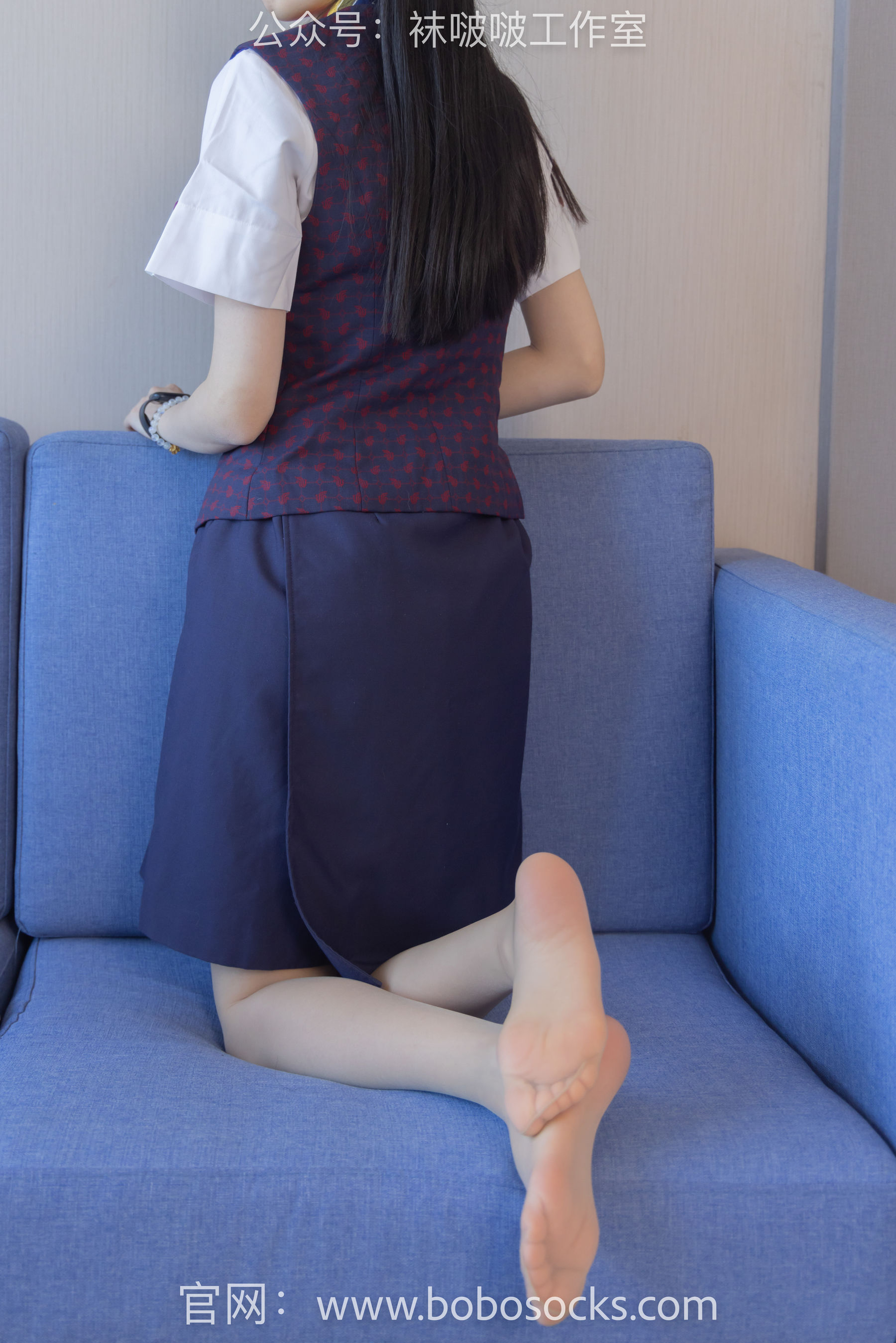 BoBoSocks袜啵啵 No.115 稚予-平底鞋、肉丝、空姐制服