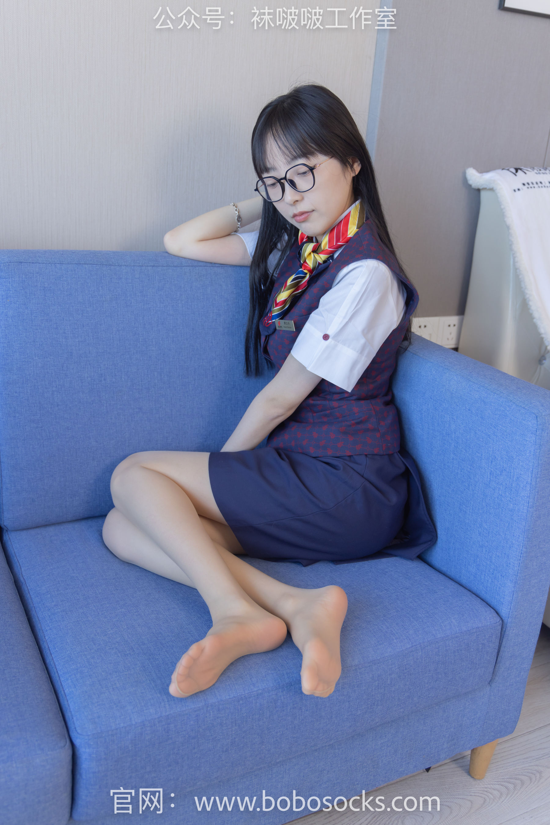 BoBoSocks袜啵啵 No.115 稚予-平底鞋、肉丝、空姐制服