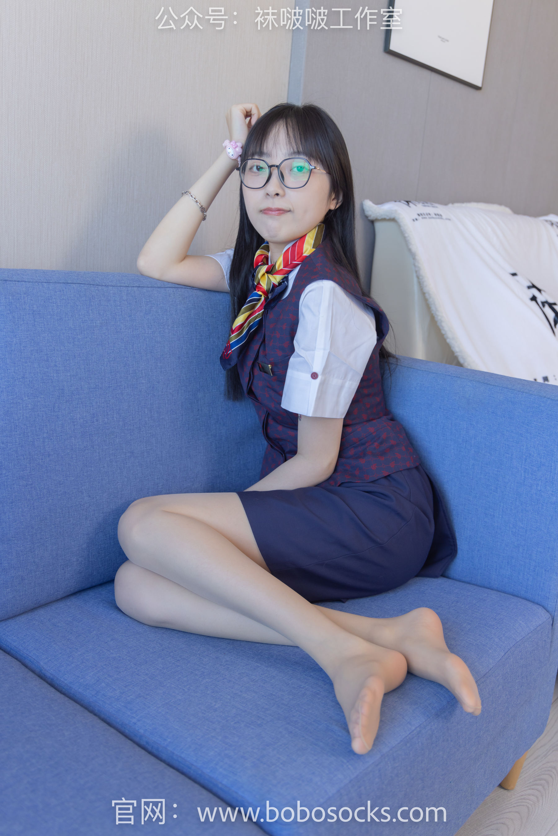 BoBoSocks袜啵啵 No.115 稚予-平底鞋、肉丝、空姐制服