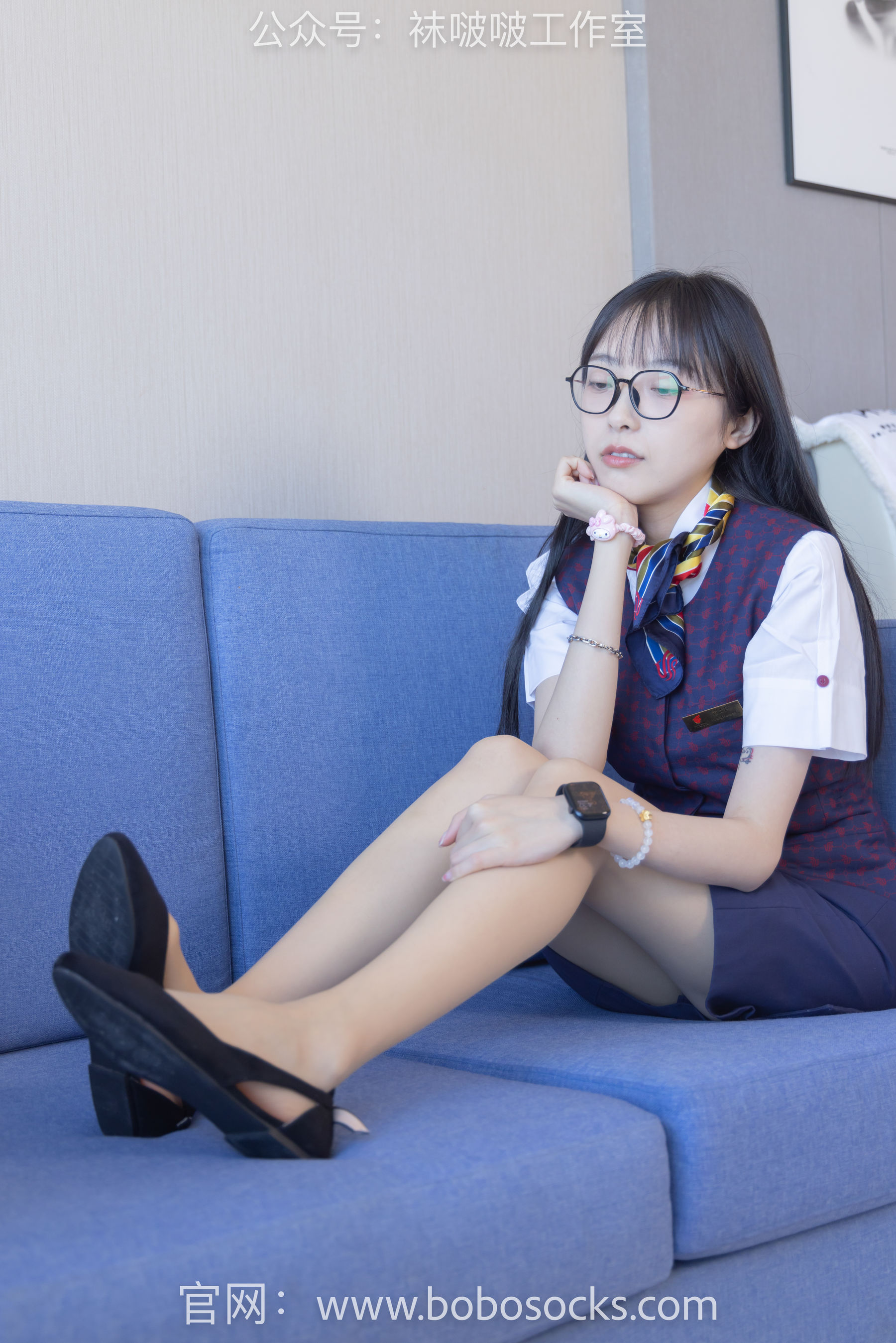 BoBoSocks袜啵啵 No.115 稚予-平底鞋、肉丝、空姐制服