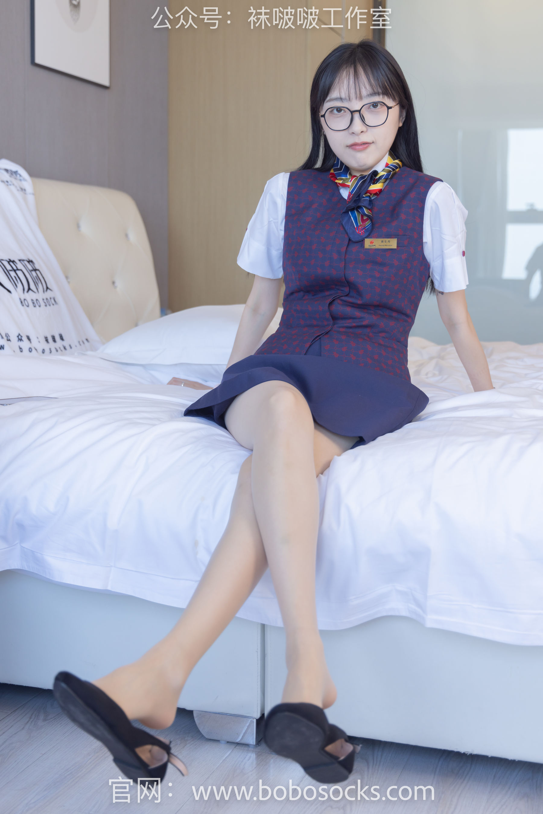 BoBoSocks袜啵啵 No.115 稚予-平底鞋、肉丝、空姐制服