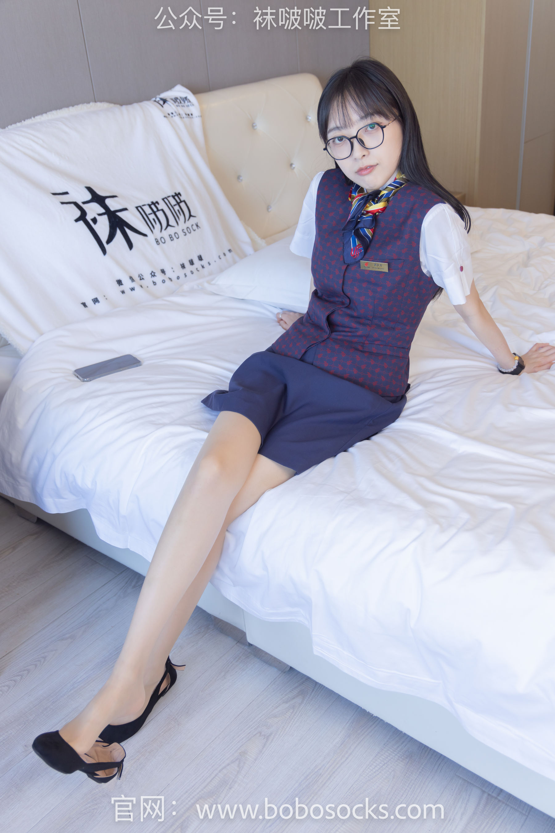BoBoSocks袜啵啵 No.115 稚予-平底鞋、肉丝、空姐制服
