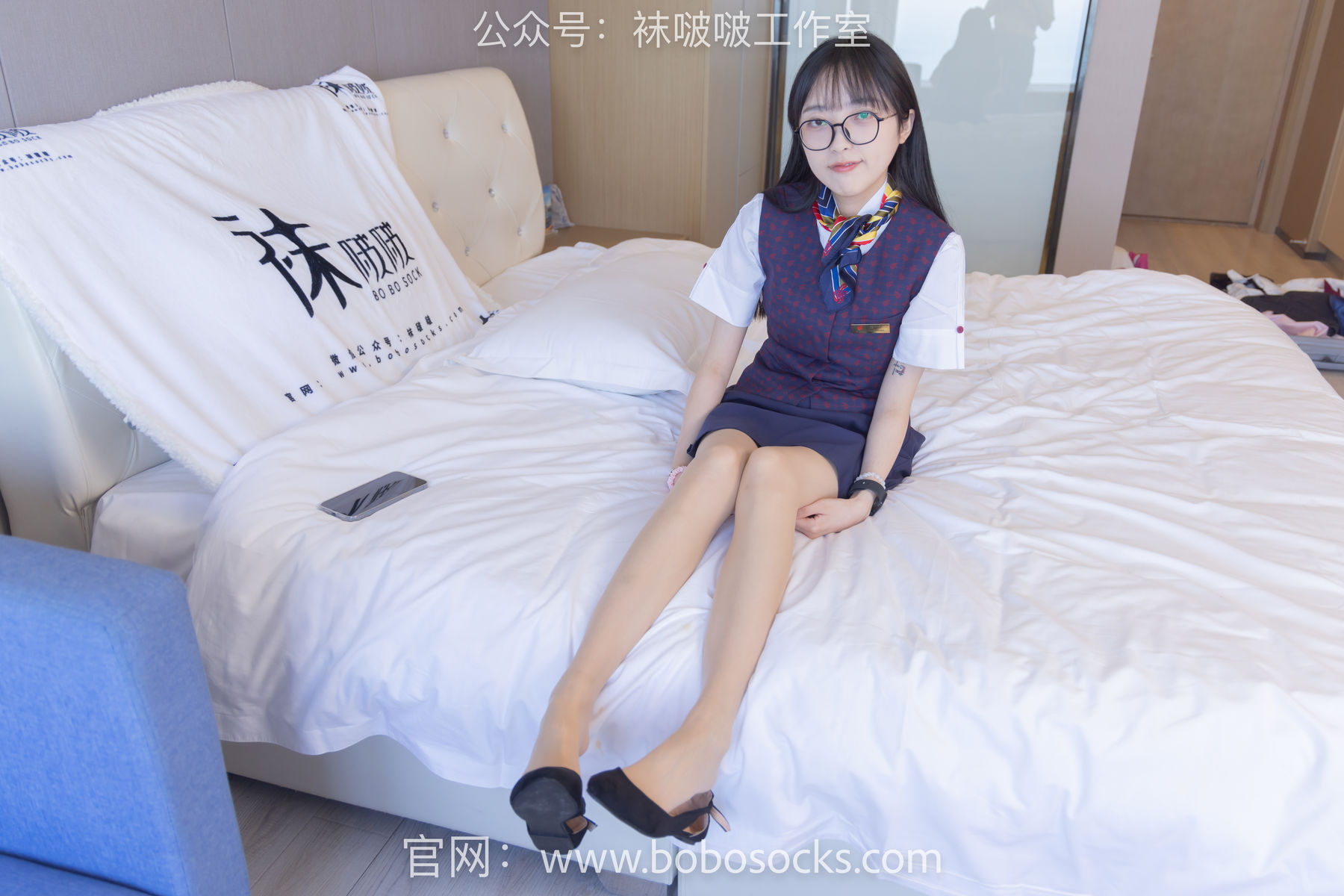 BoBoSocks袜啵啵 No.115 稚予-平底鞋、肉丝、空姐制服