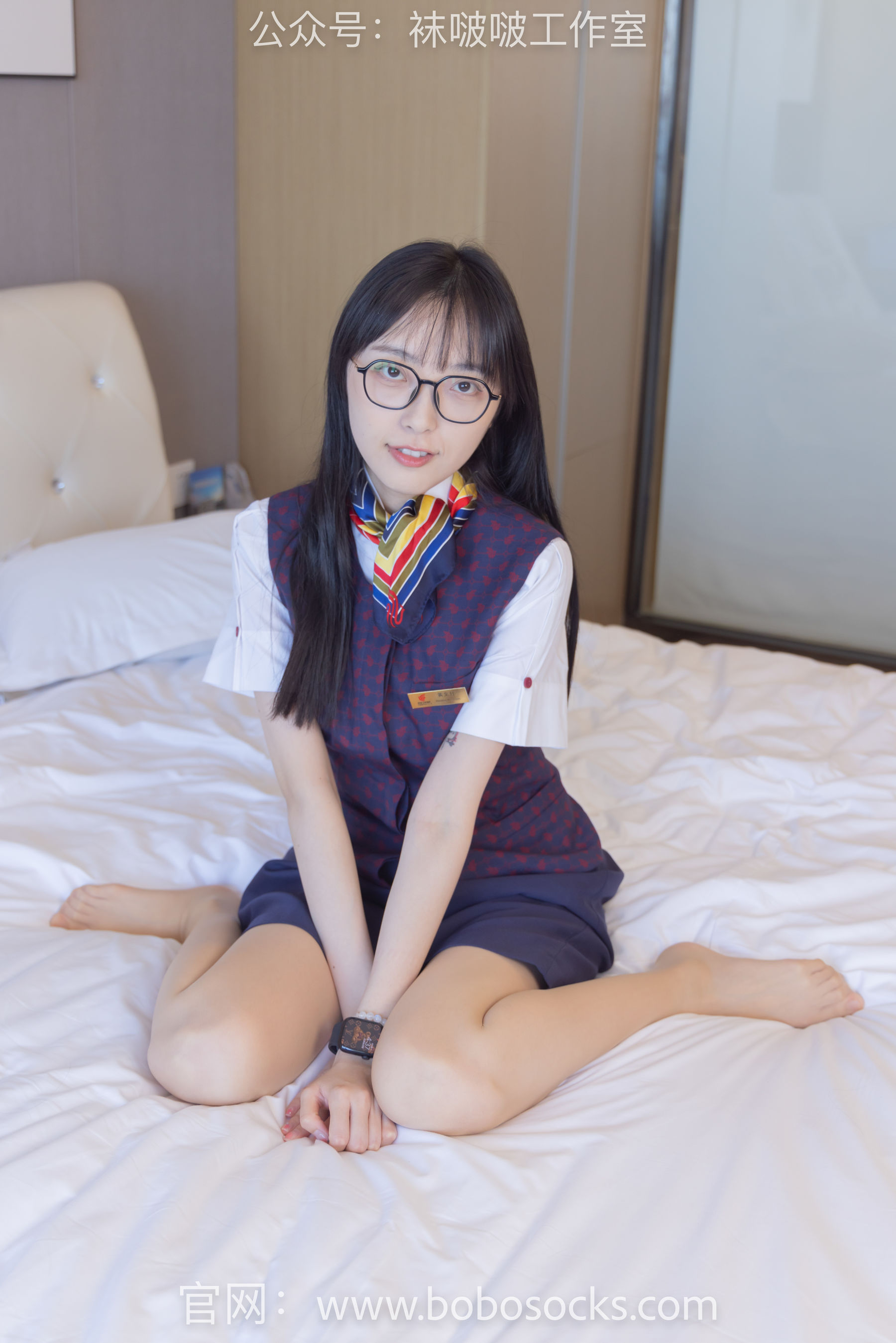BoBoSocks袜啵啵 No.115 稚予-平底鞋、肉丝、空姐制服