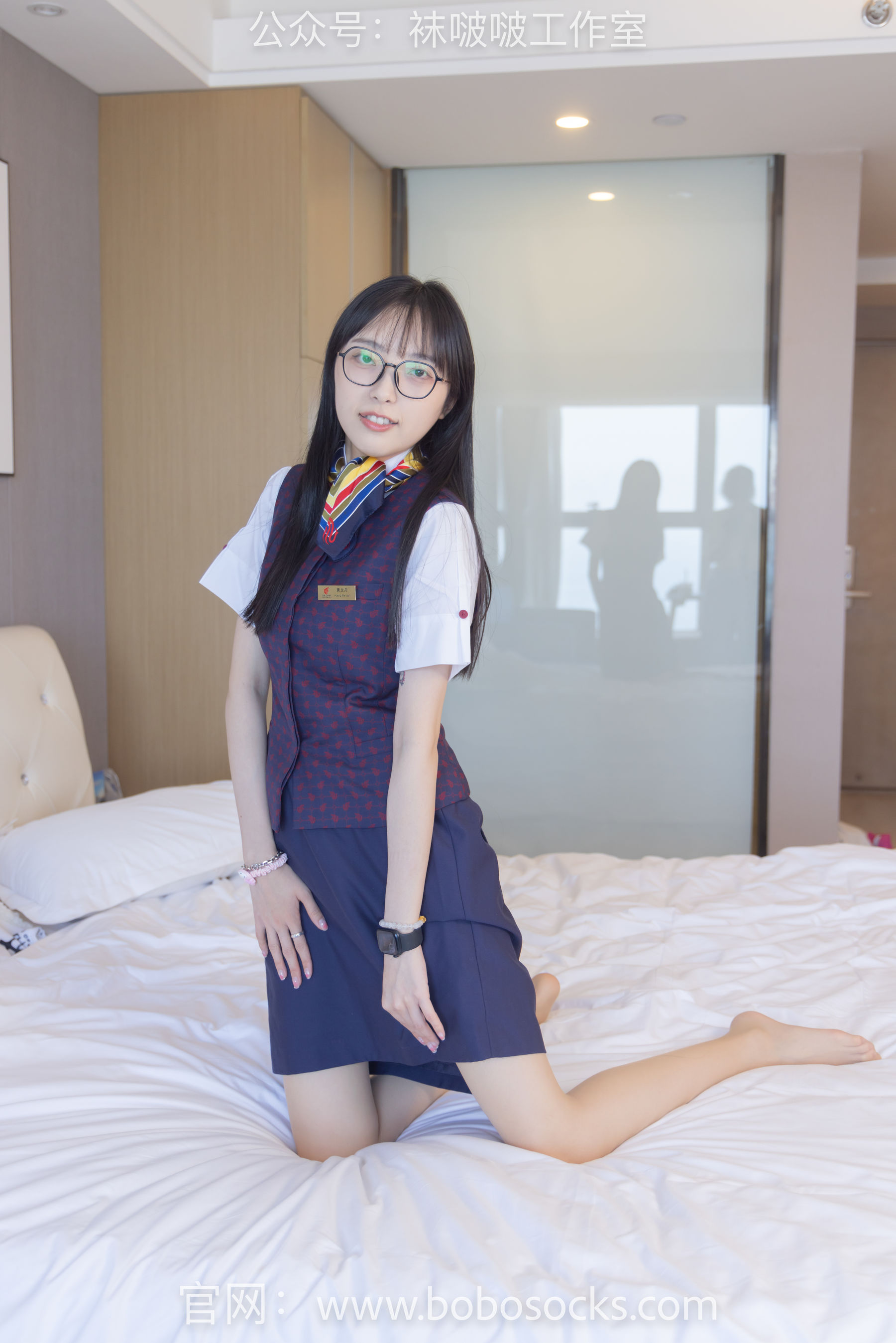 BoBoSocks袜啵啵 No.115 稚予-平底鞋、肉丝、空姐制服